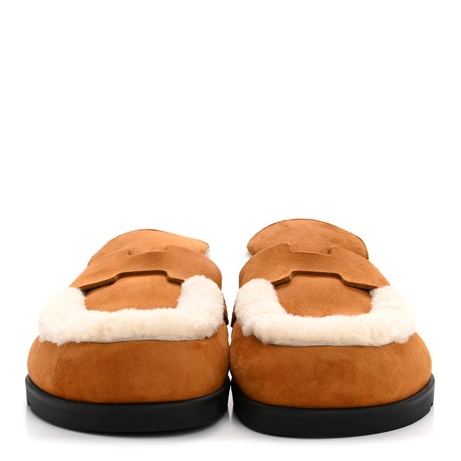 Suede Goatskin Shearling Go Mules 38 Beige Kraft Ecru - Image 3