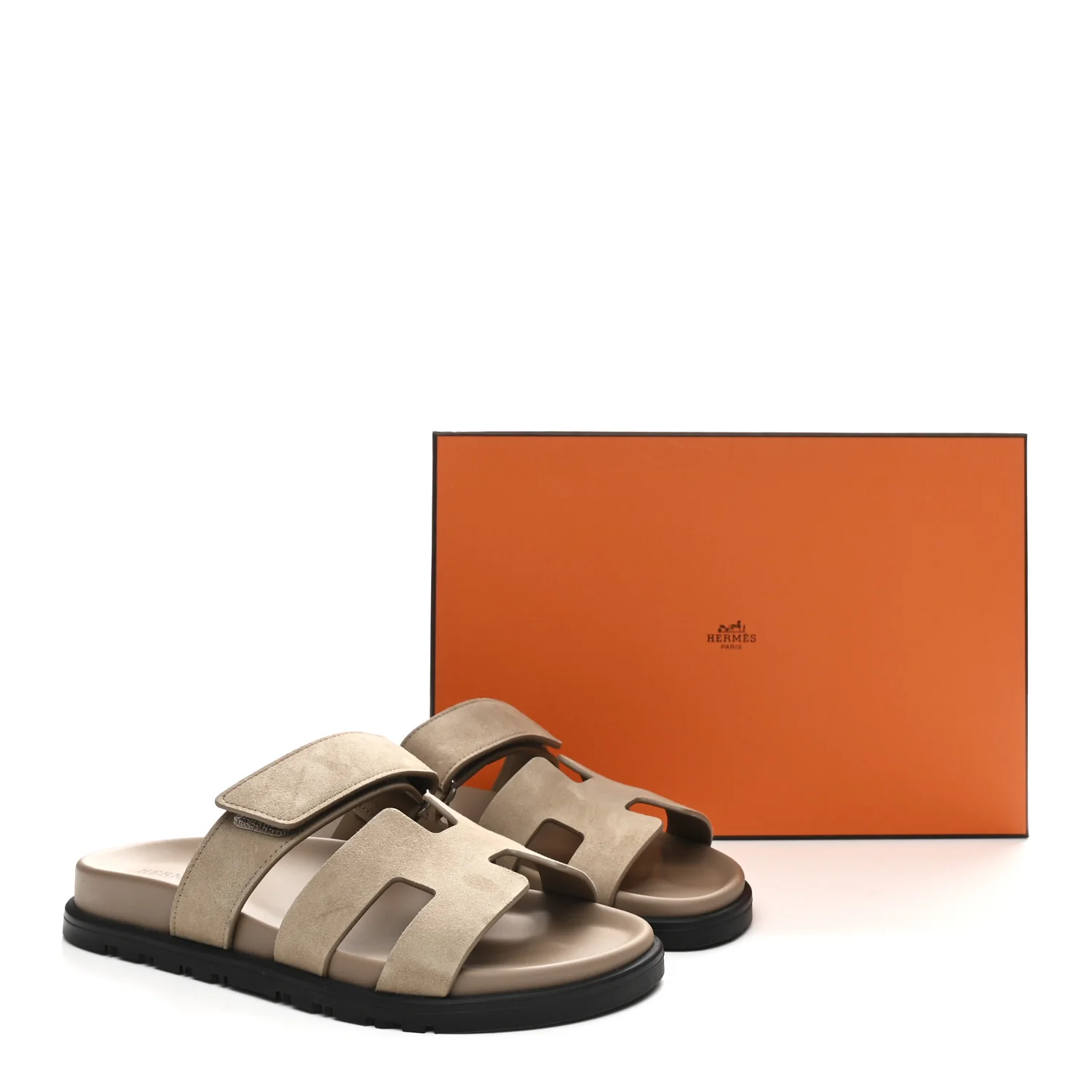 Suede Goatskin Womens Chypre Sandals 37.5 Beige Sable - Image 10