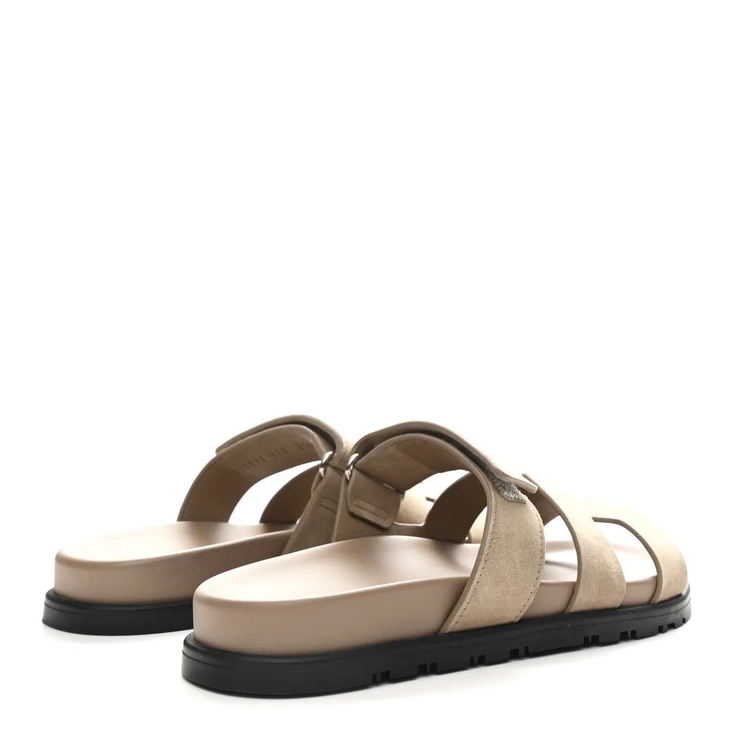 Suede Goatskin Womens Chypre Sandals 37.5 Beige Sable - Image 5