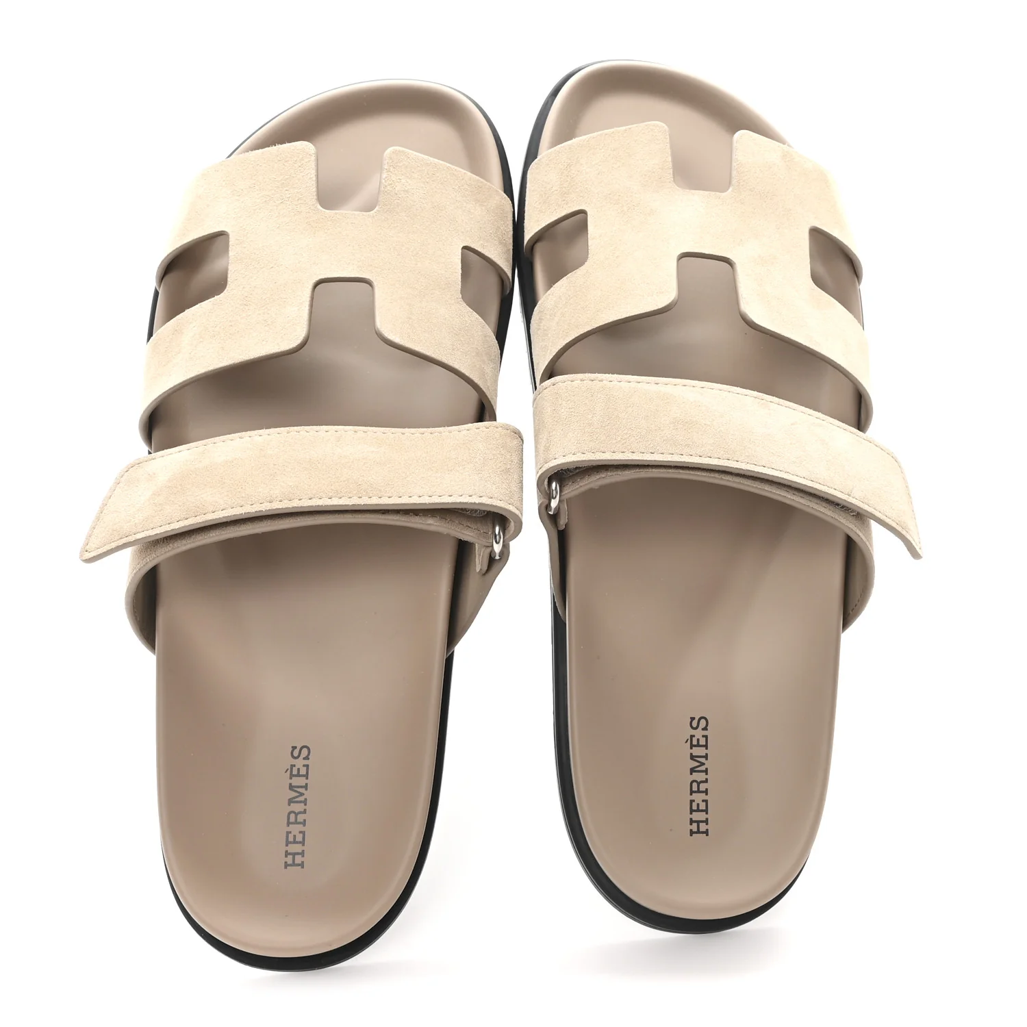 Suede Goatskin Womens Chypre Sandals 41 Beige Sable - Image 2