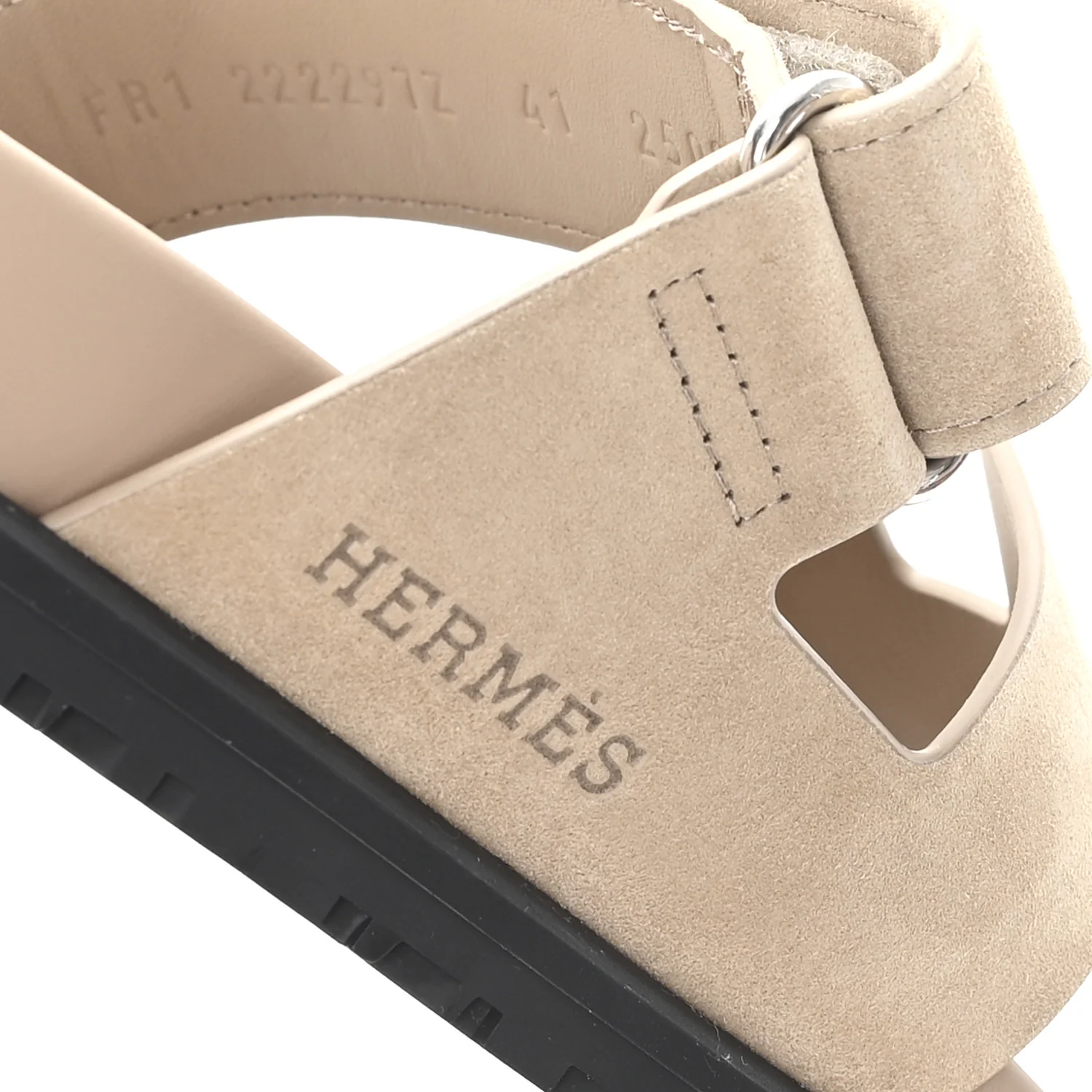 Suede Goatskin Womens Chypre Sandals 41 Beige Sable - Image 9