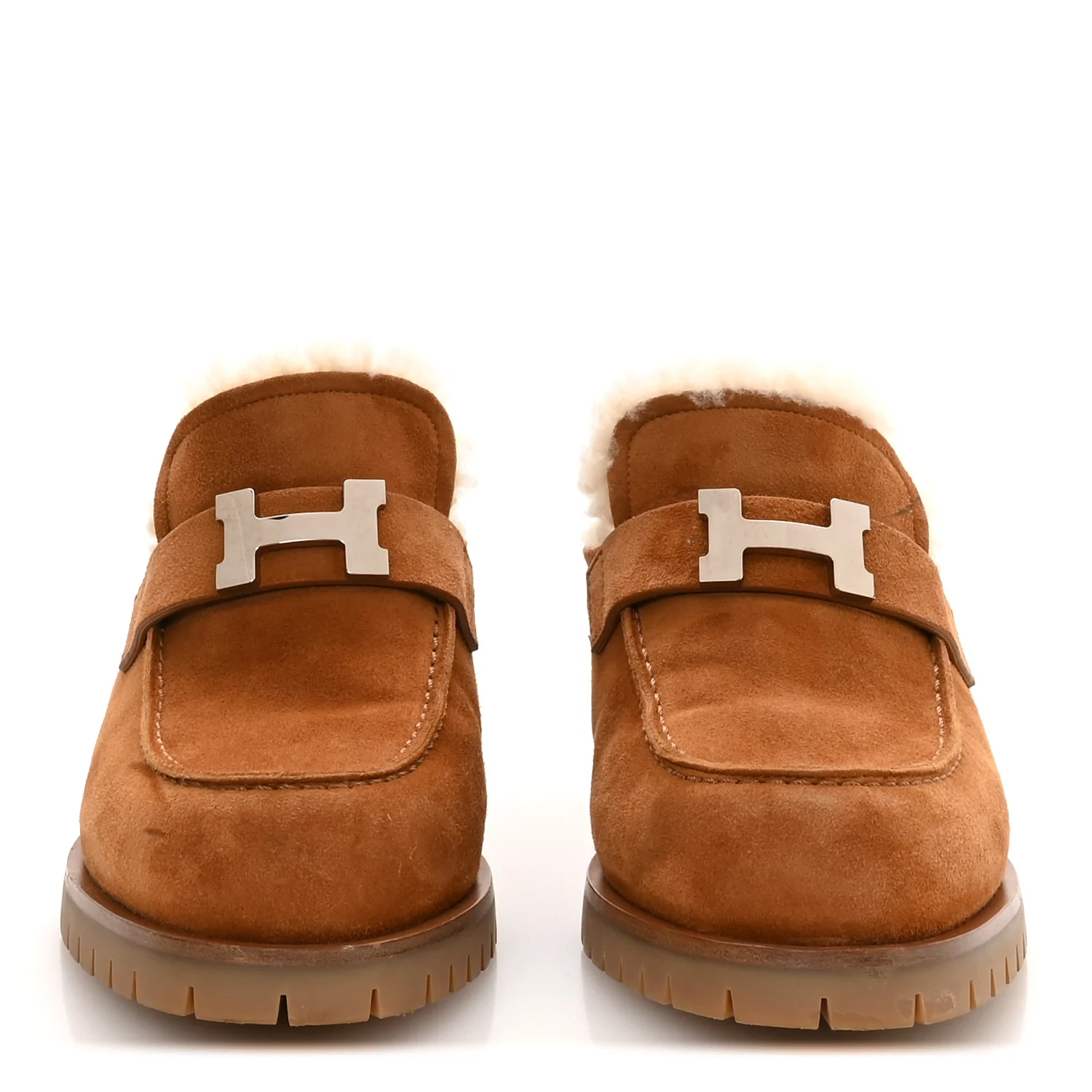 Suede Goatskin Woolskin Flore 60 Mules 38.5 Brun Amourette Ecru - Image 3