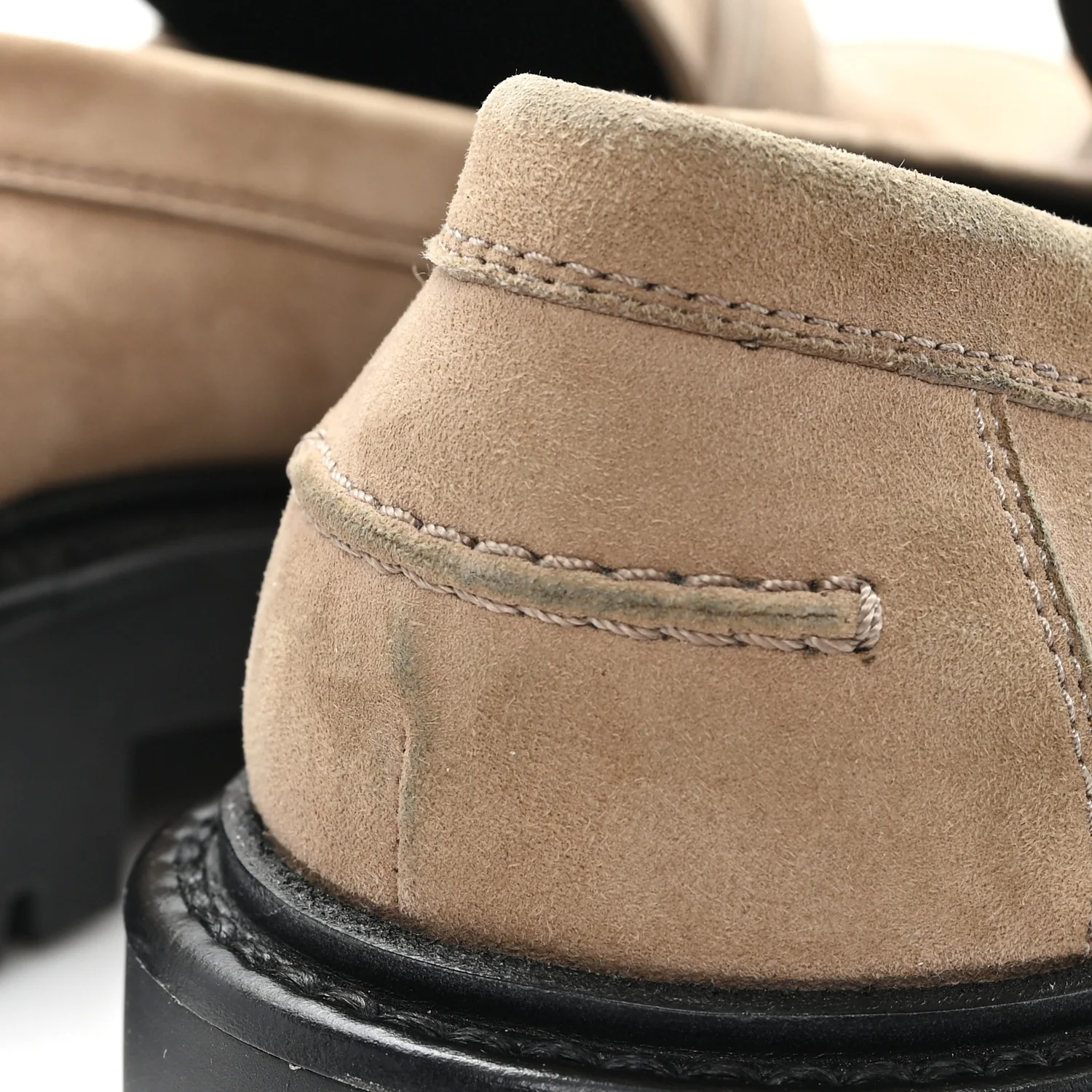 Suede Womens Icone Loafers 38 Beige Sable - Image 10