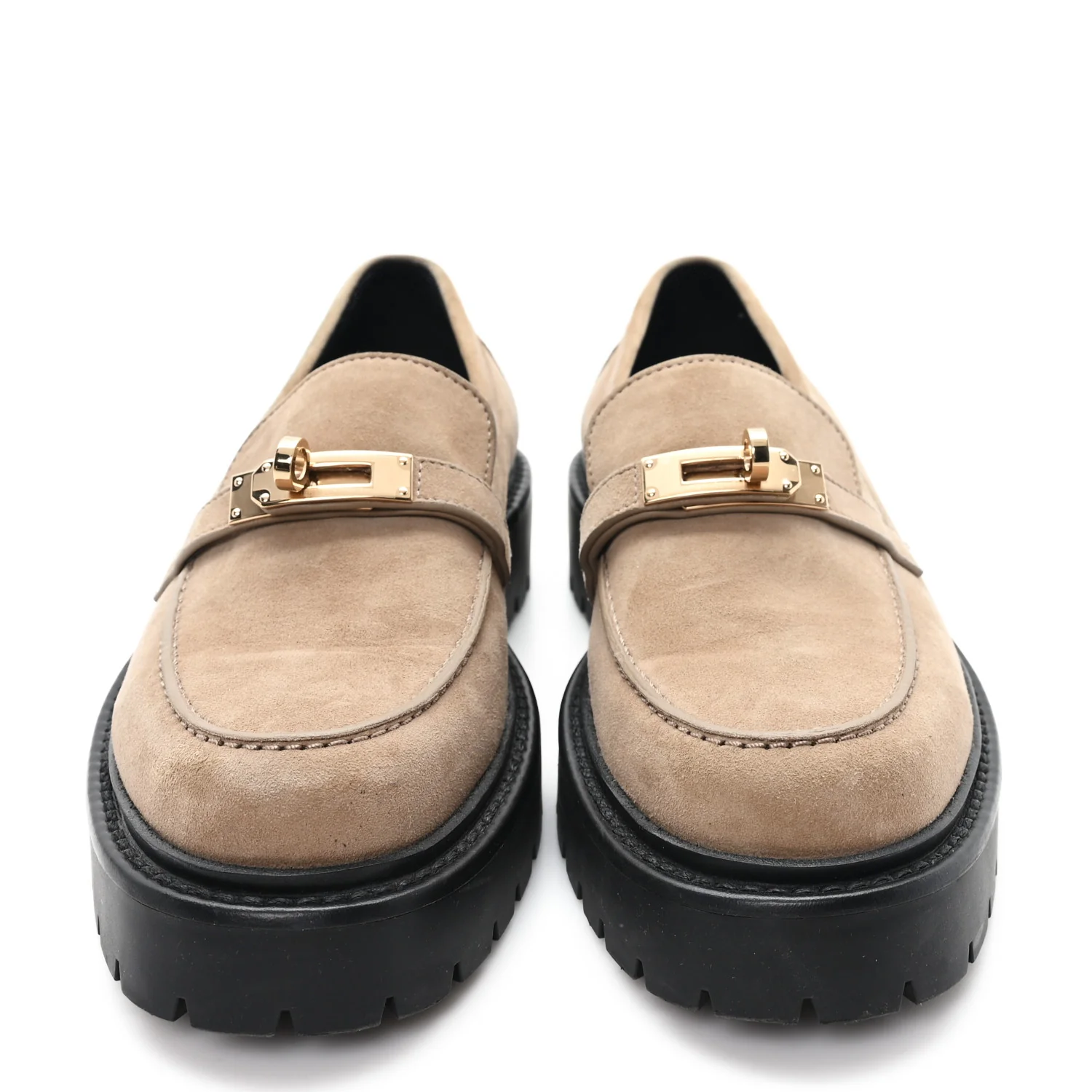 Suede Womens Icone Loafers 38 Beige Sable - Image 3