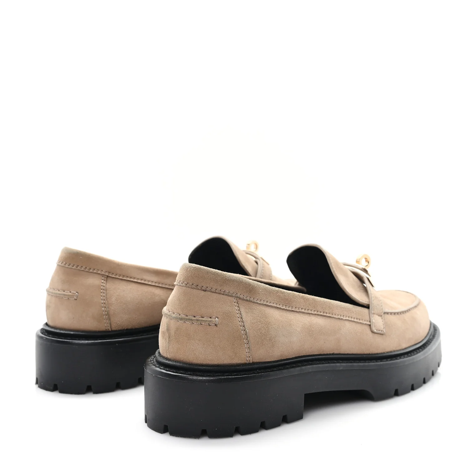 Suede Womens Icone Loafers 38 Beige Sable - Image 5