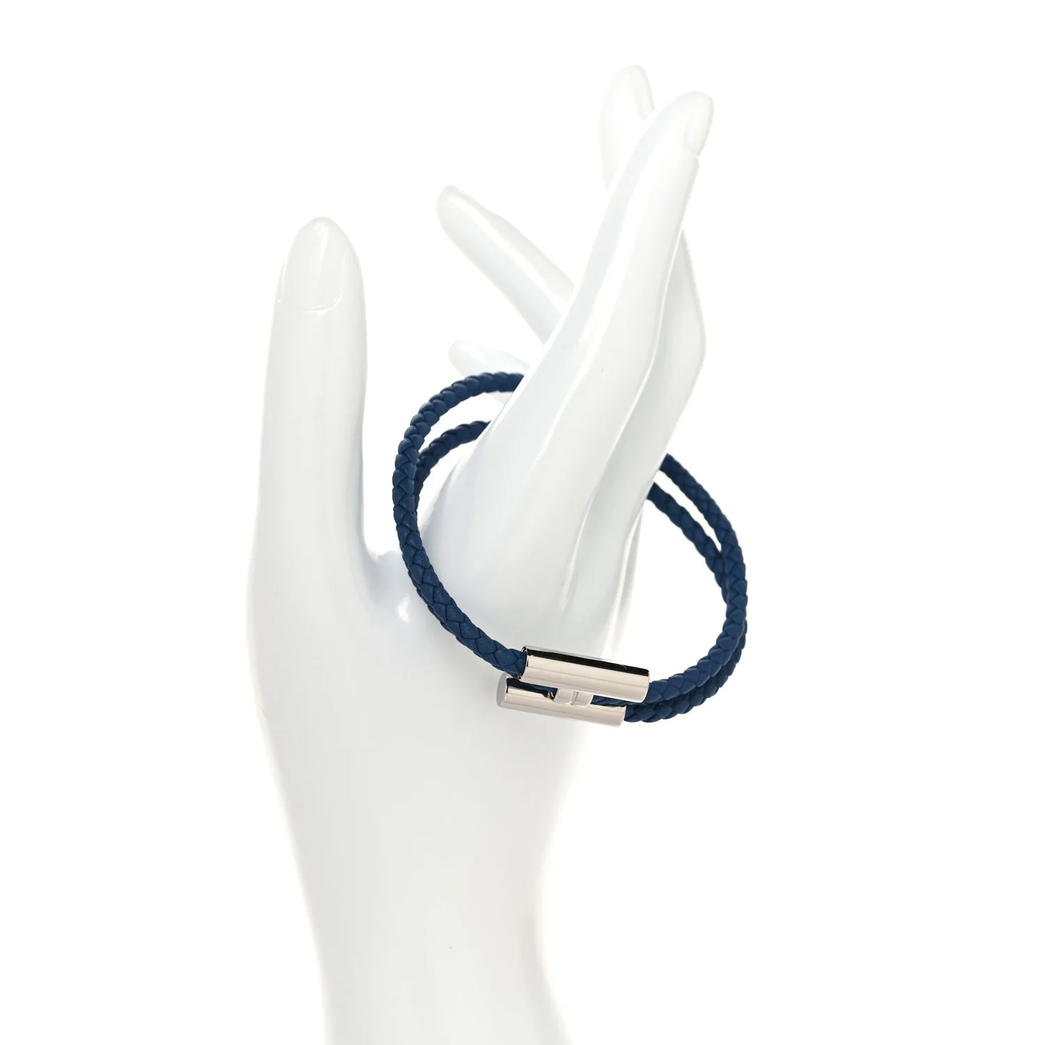 Swift Double Wrap Cord Tournis Tresse Bracelet Navy - Image 2