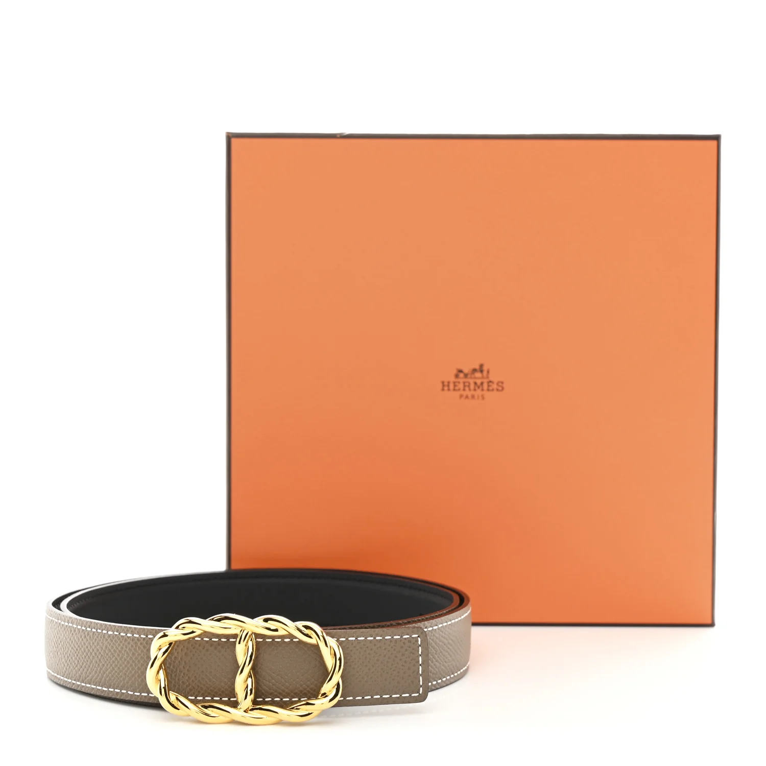 Swift Epsom 24mm Maillon Torsade Belt 80 Etoupe Black - Image 6