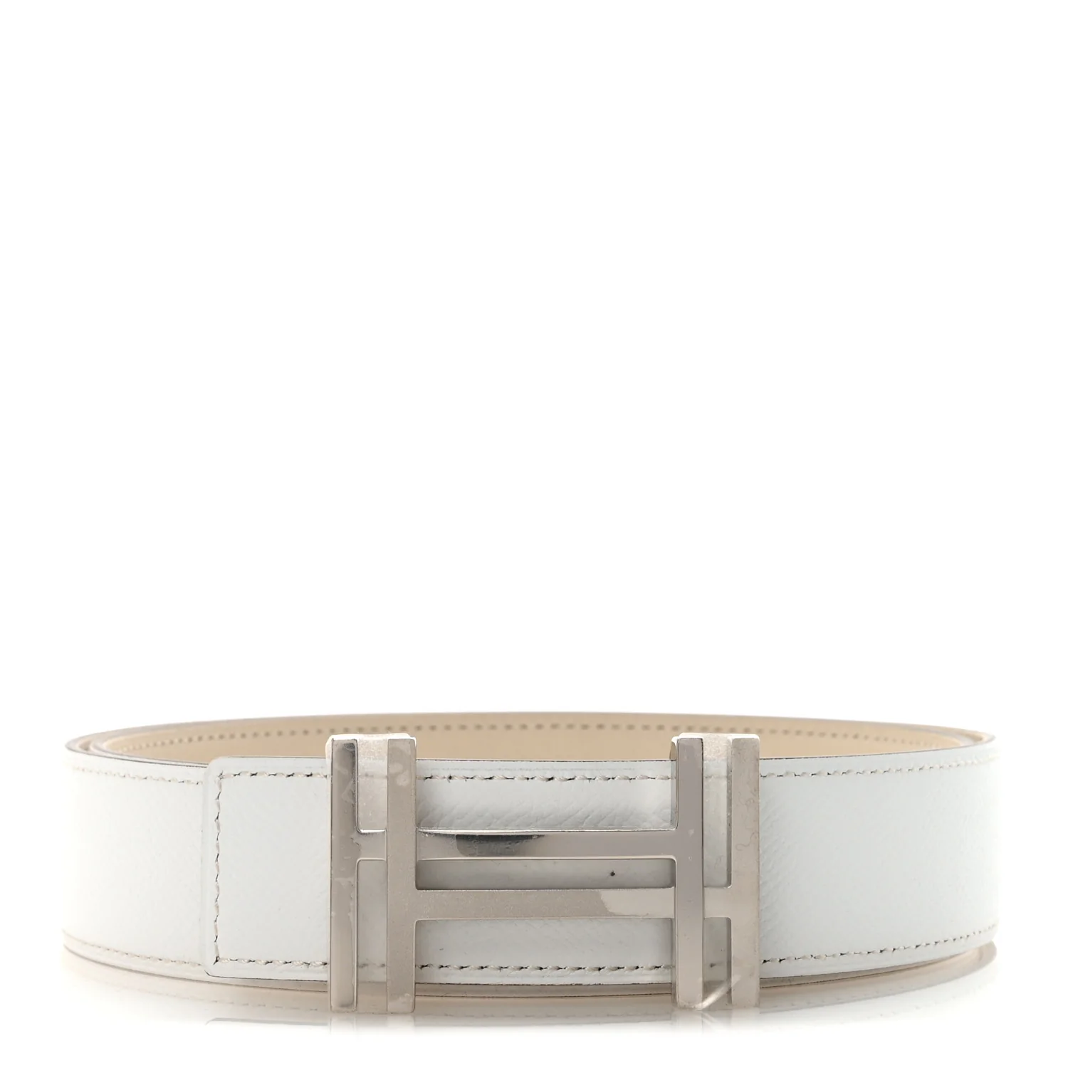 Swift Epsom 32mm Au Carre H Belt 90 36 Craie White - Image 2