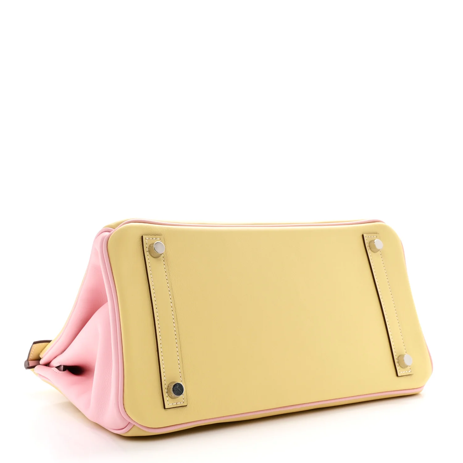 Swift Horseshoe Bi-Color Birkin 30 Jaune Poussin Rose Sakura - Image 4