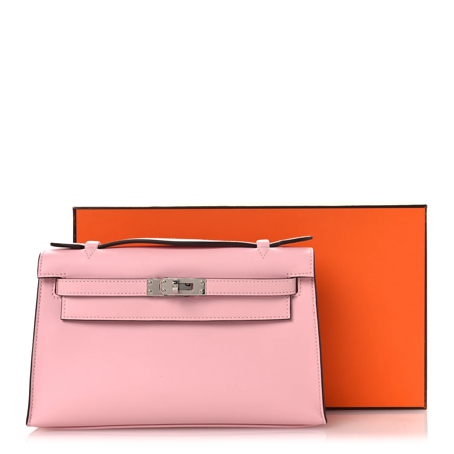 Swift Kelly Pochette Clutch Rose Sakura - Image 12