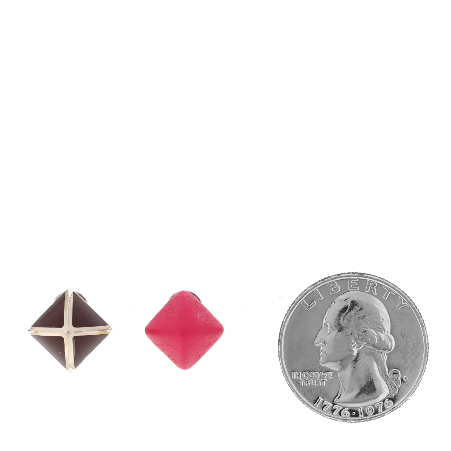 Swift Lacquered Palladium Small Medor Gaine Earrings Rose Mexico - Image 2