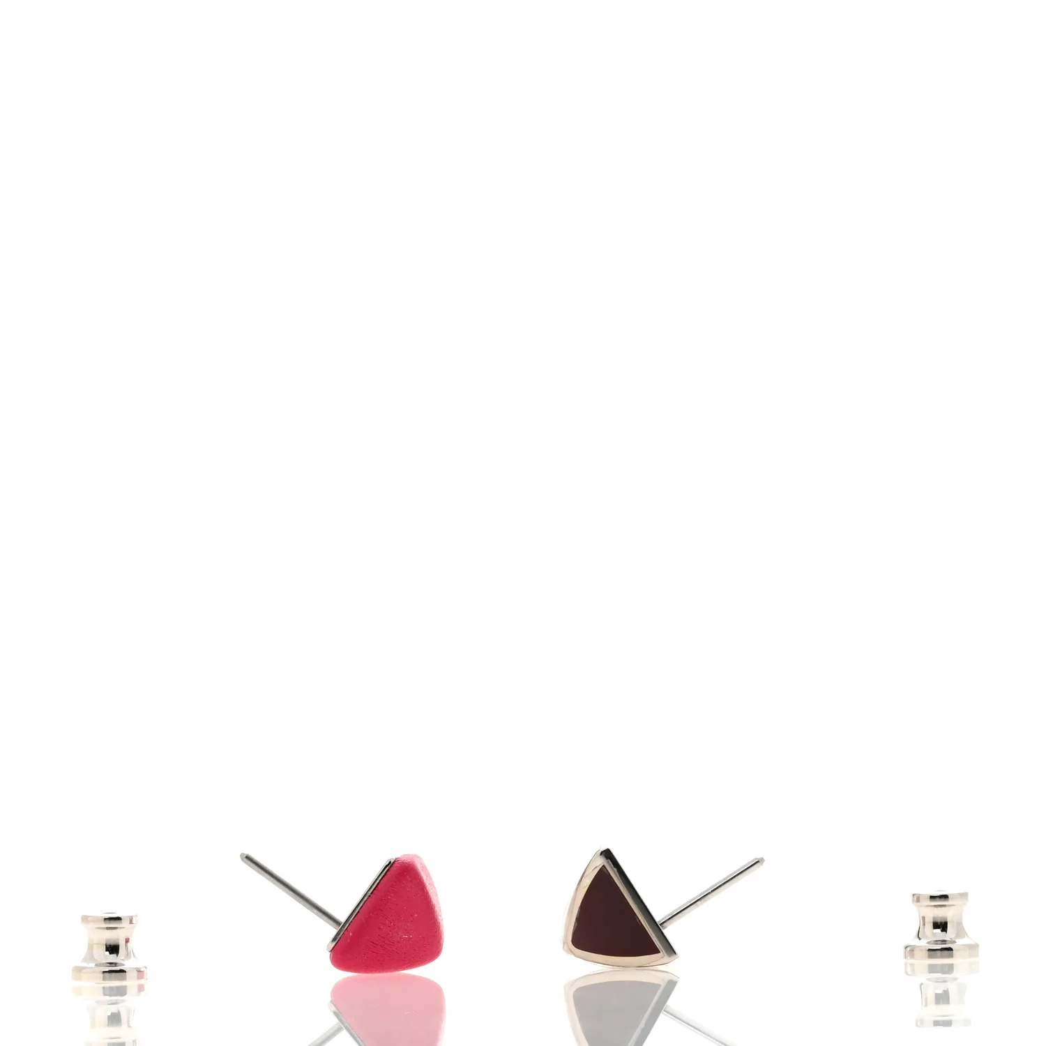 Swift Lacquered Palladium Small Medor Gaine Earrings Rose Mexico - Image 3