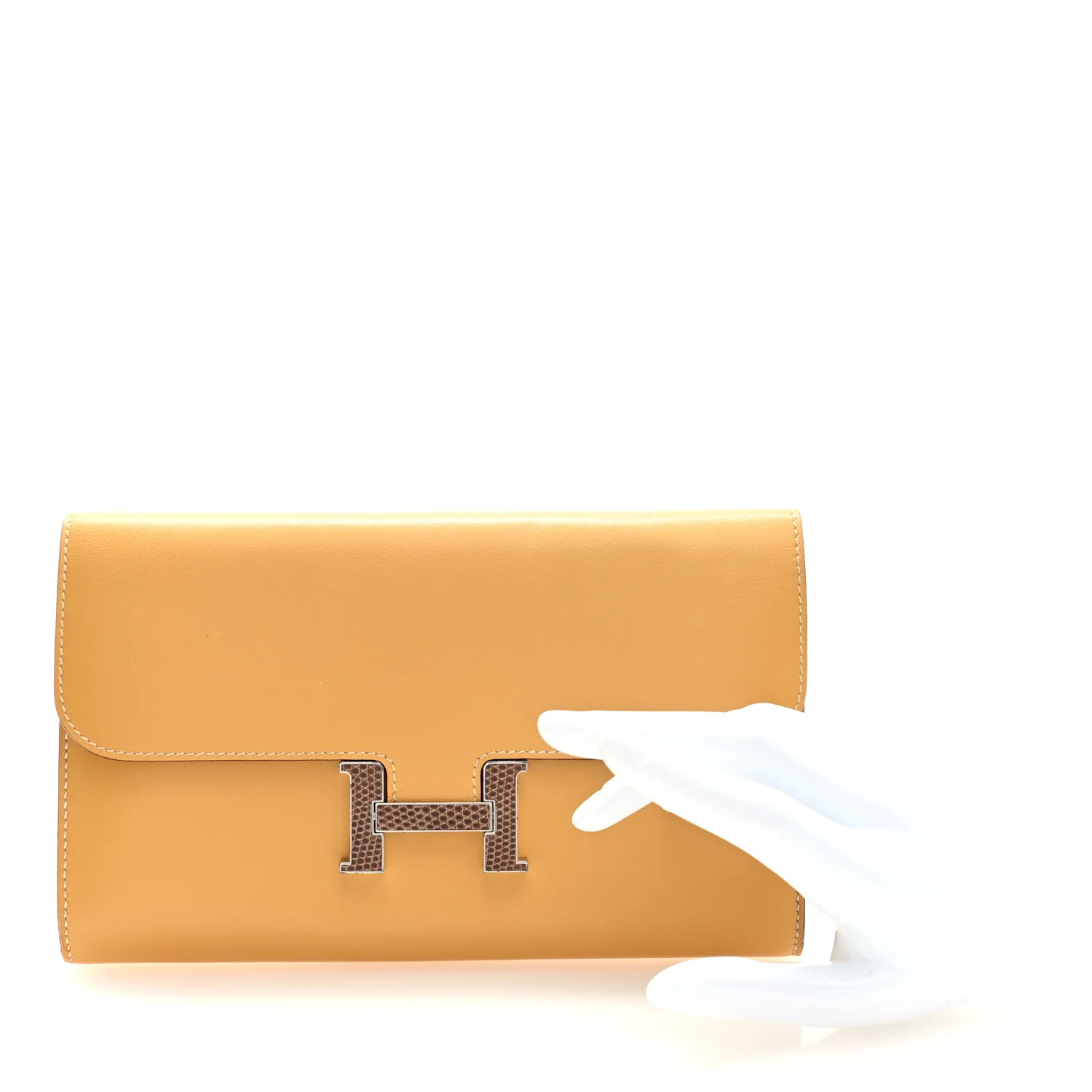 Tadelakt Lizard Constance Long Wallet Sable Cecil - Image 2