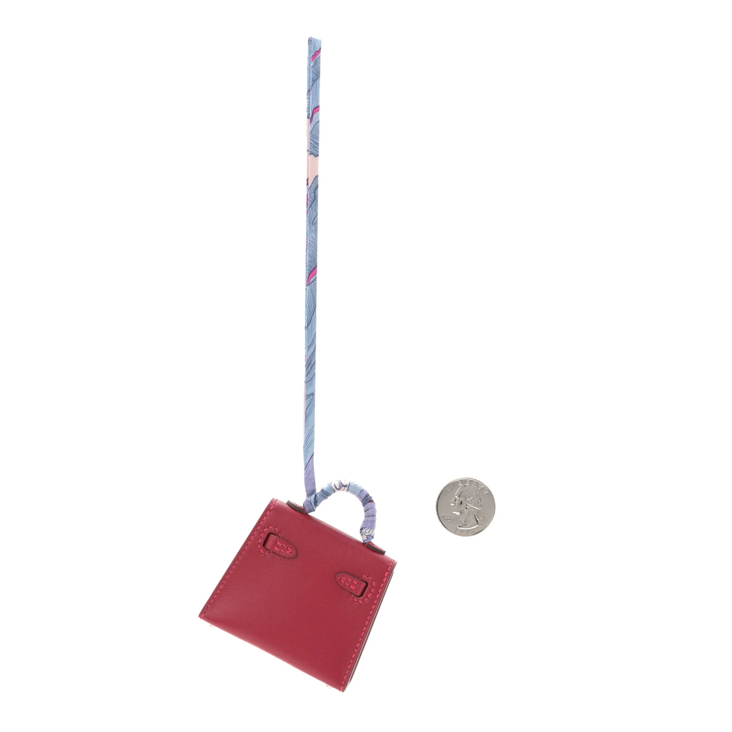 Tadelakt Mini Kelly Twilly Bag Charm Rouge Vif - Image 2