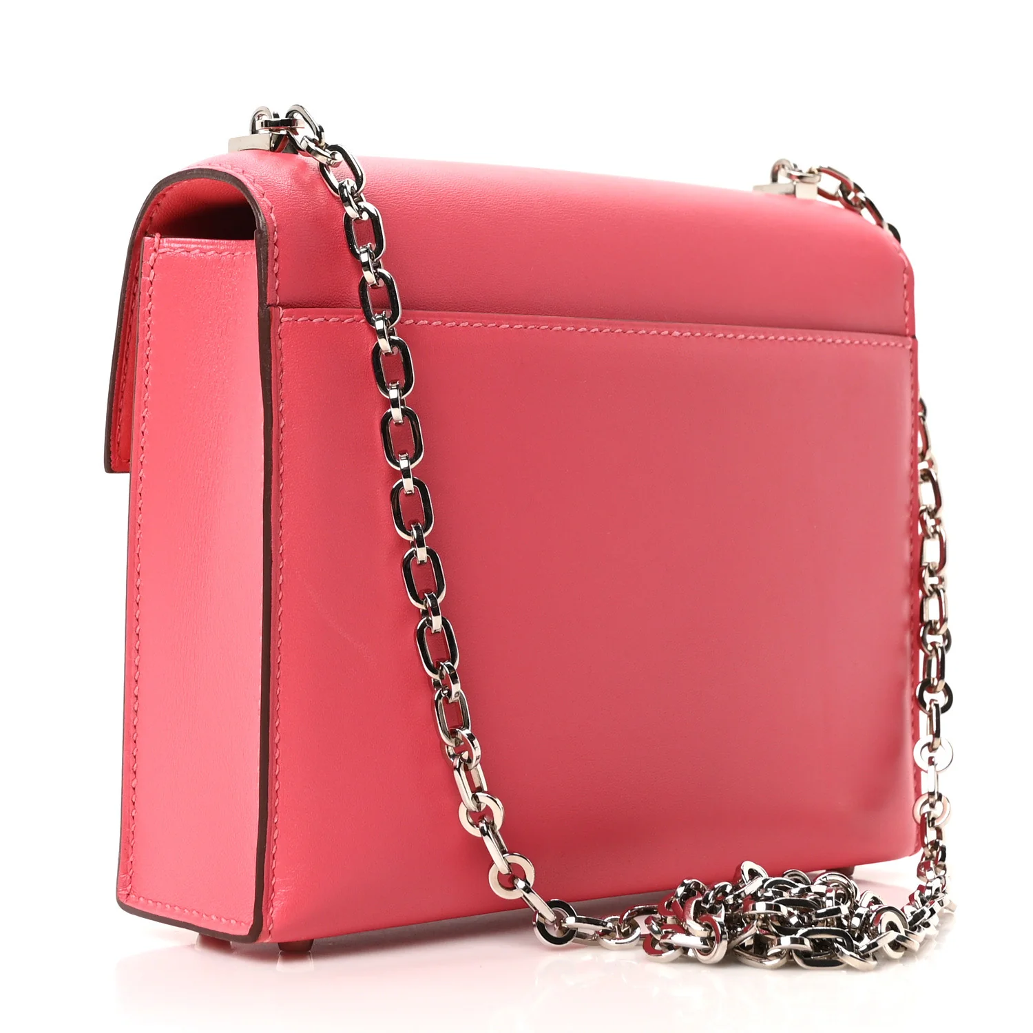 Tadelakt Mini Verrou Chaine Bag Rose Lipstick - Image 3