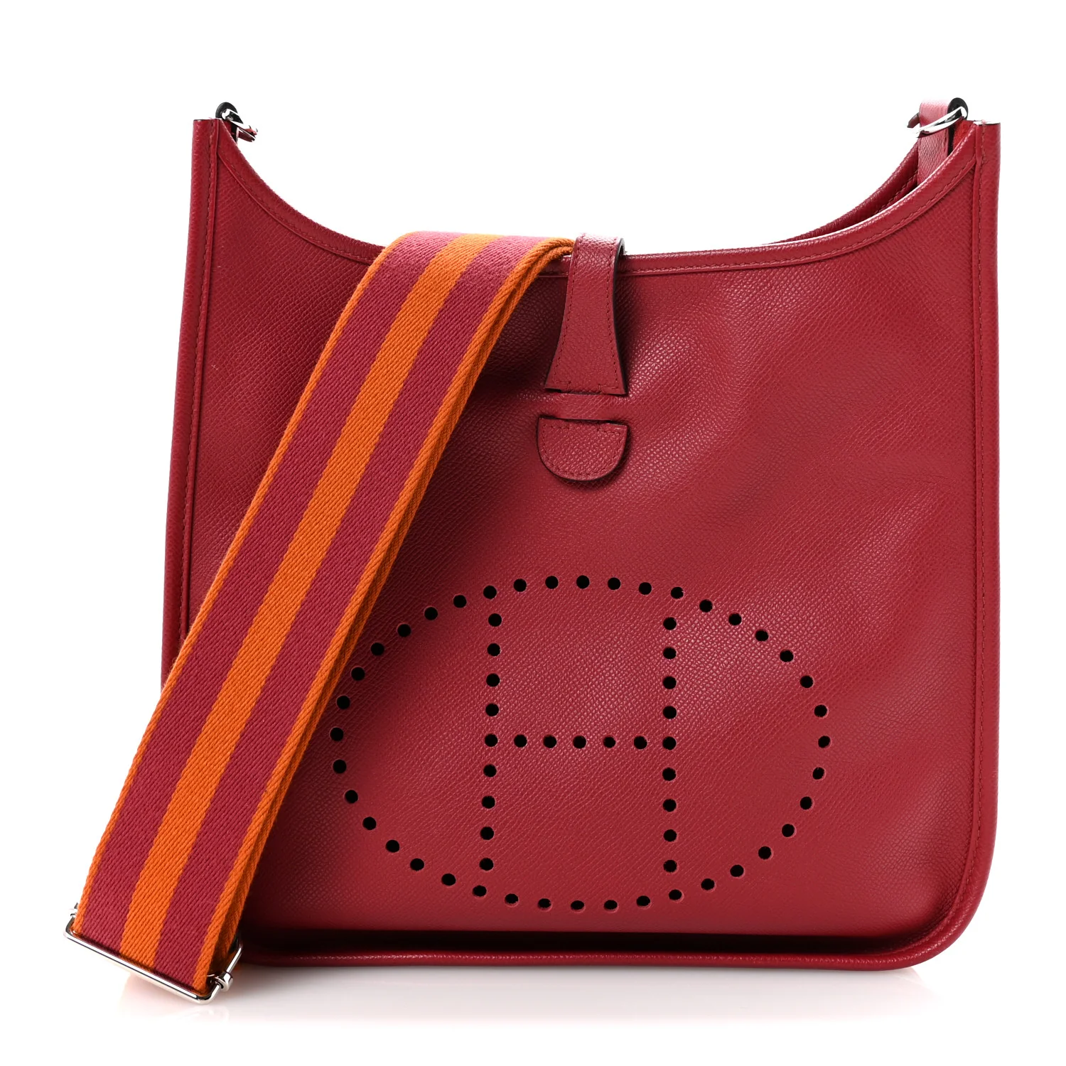 Taurillon Clemence Amazone Evelyne III PM Rouge Grenat Orange