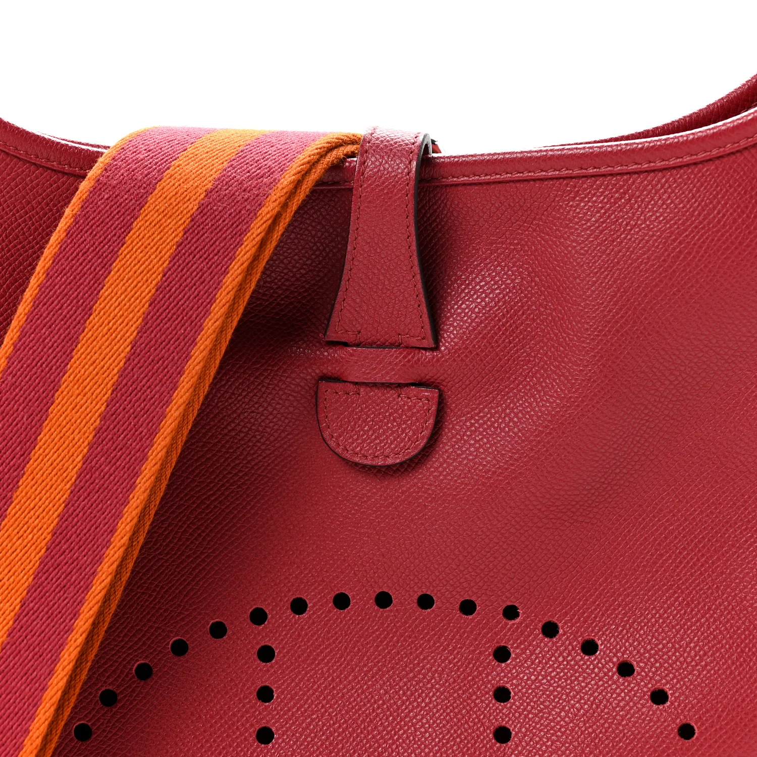 Taurillon Clemence Amazone Evelyne III PM Rouge Grenat Orange - Image 8