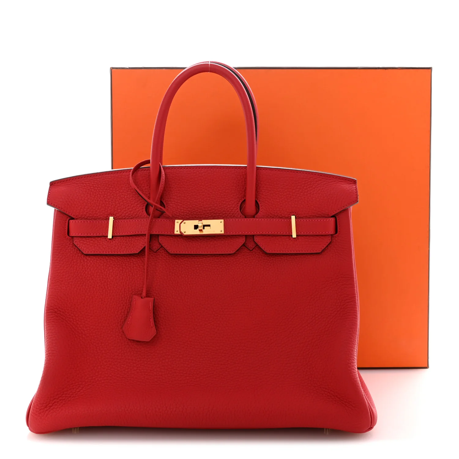 Taurillon Clemence BIRKIN 35 Rouge Casaque - Image 13