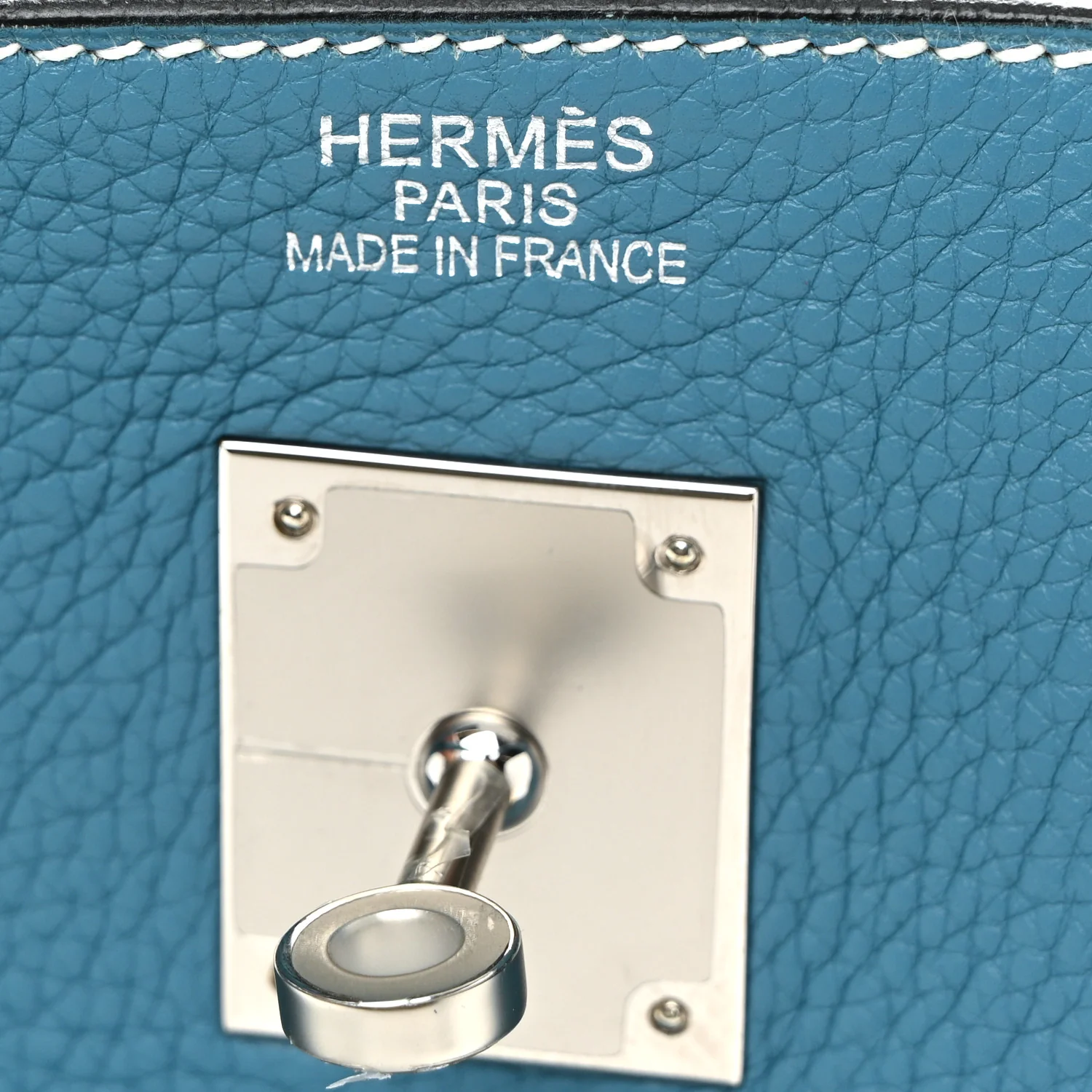 Taurillon Clemence Birkin 40 Blue Jean - Image 6