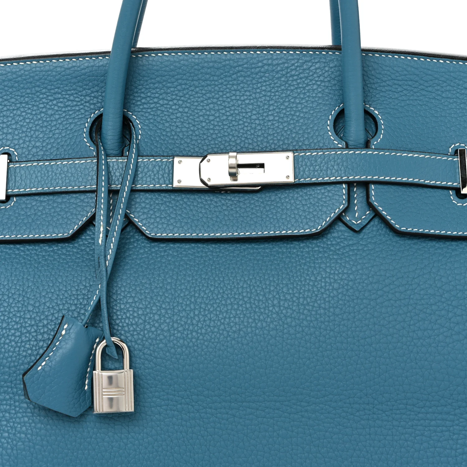 Taurillon Clemence Birkin 40 Blue Jean - Image 8