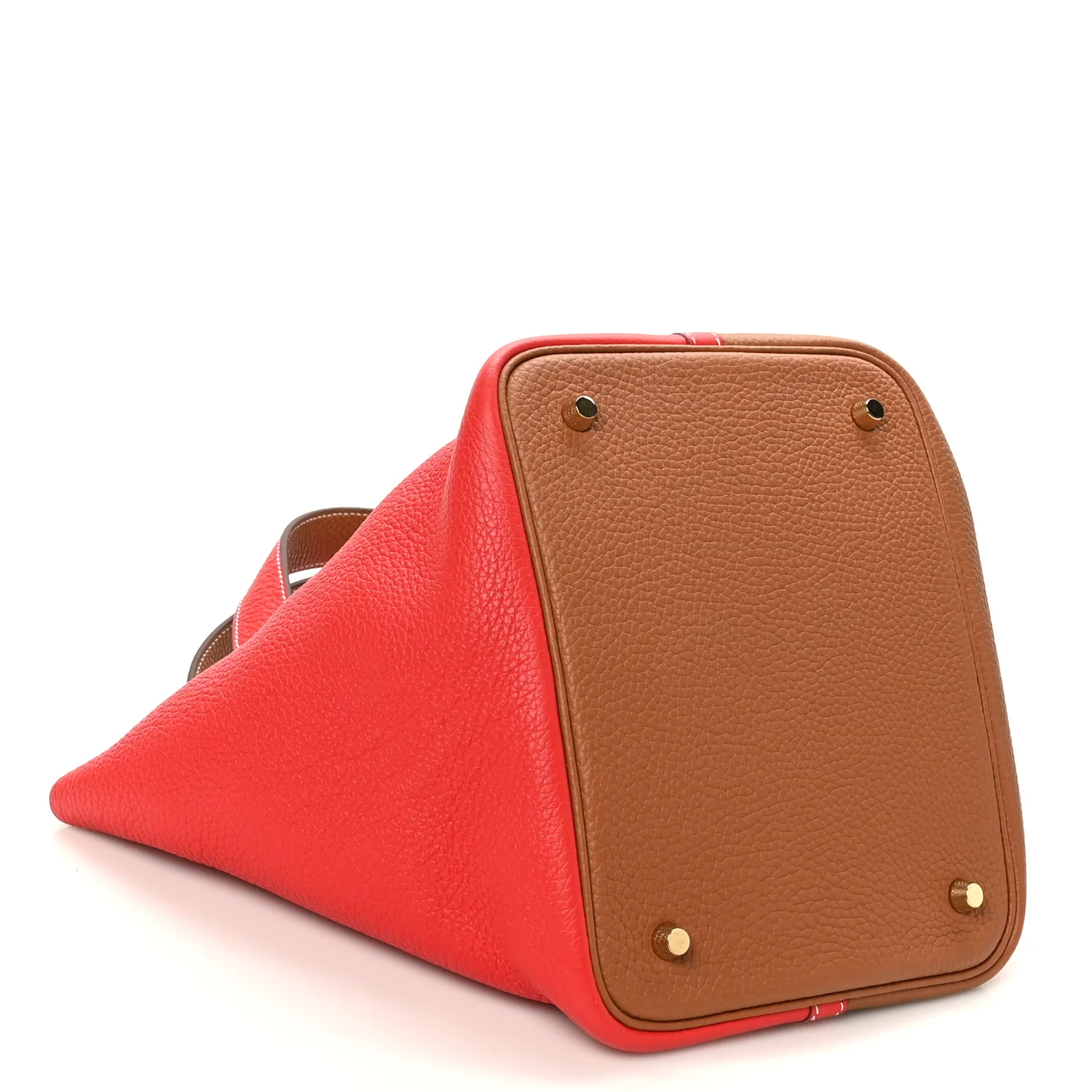 Taurillon Clemence Casaque Picotin Lock 22 MM Gold Rouge De Coeur - Image 4