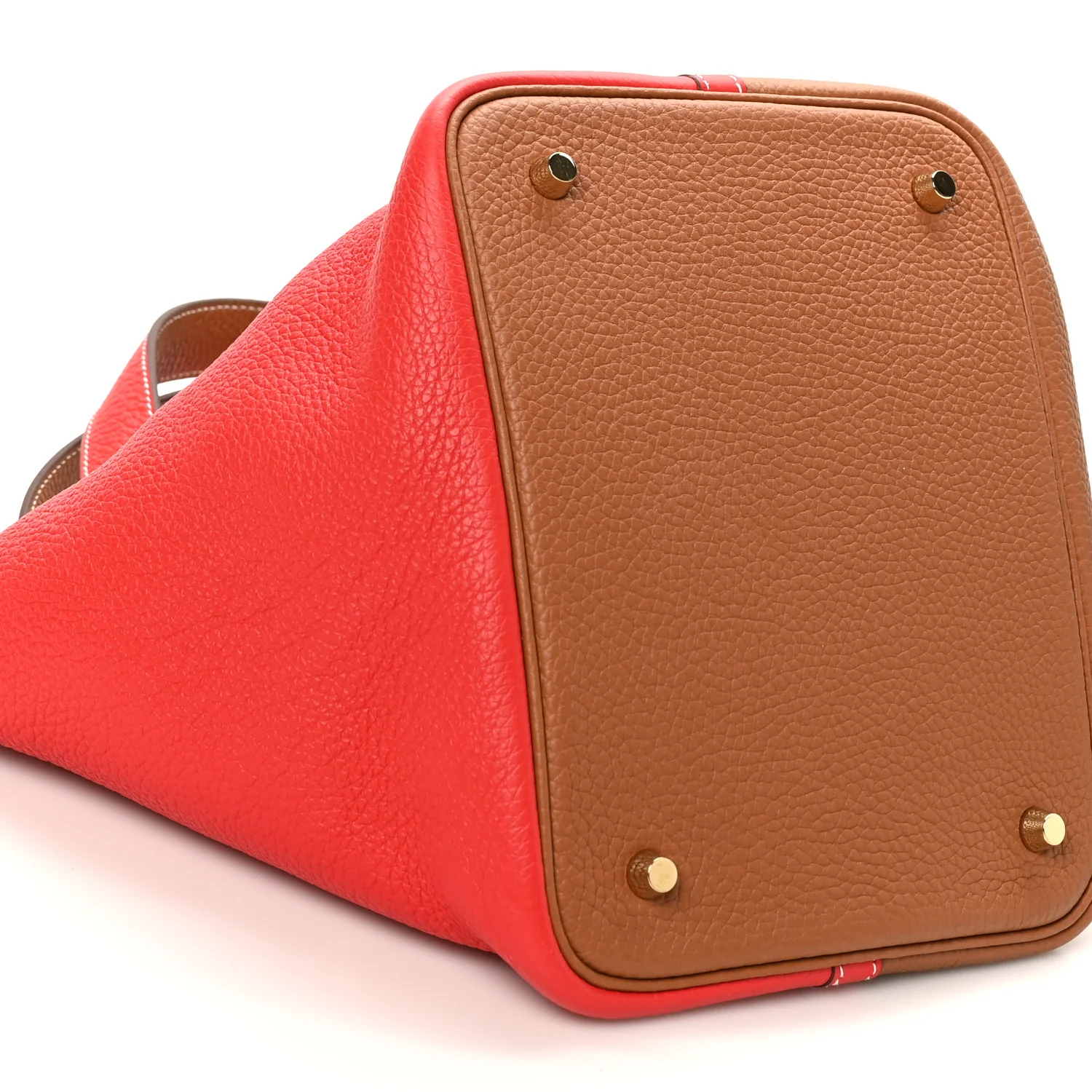 Taurillon Clemence Casaque Picotin Lock 22 MM Gold Rouge De Coeur - Image 9