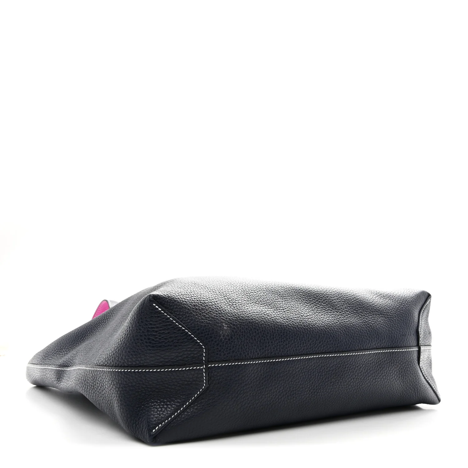 Taurillon Clemence Double Sens 36 Reversible Tote Bleu Nuit Magnolia - Image 10