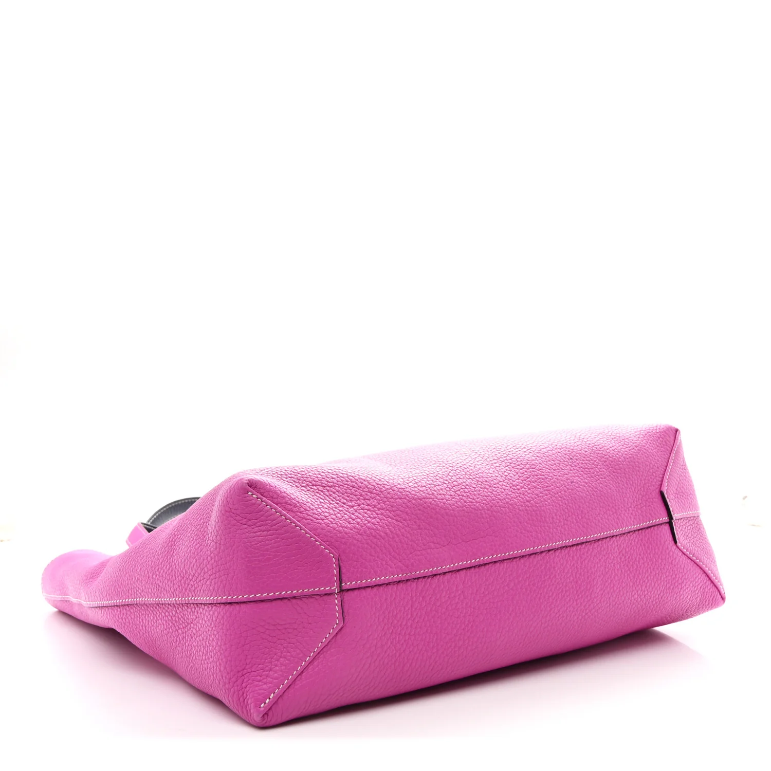 Taurillon Clemence Double Sens 36 Reversible Tote Bleu Nuit Magnolia - Image 13