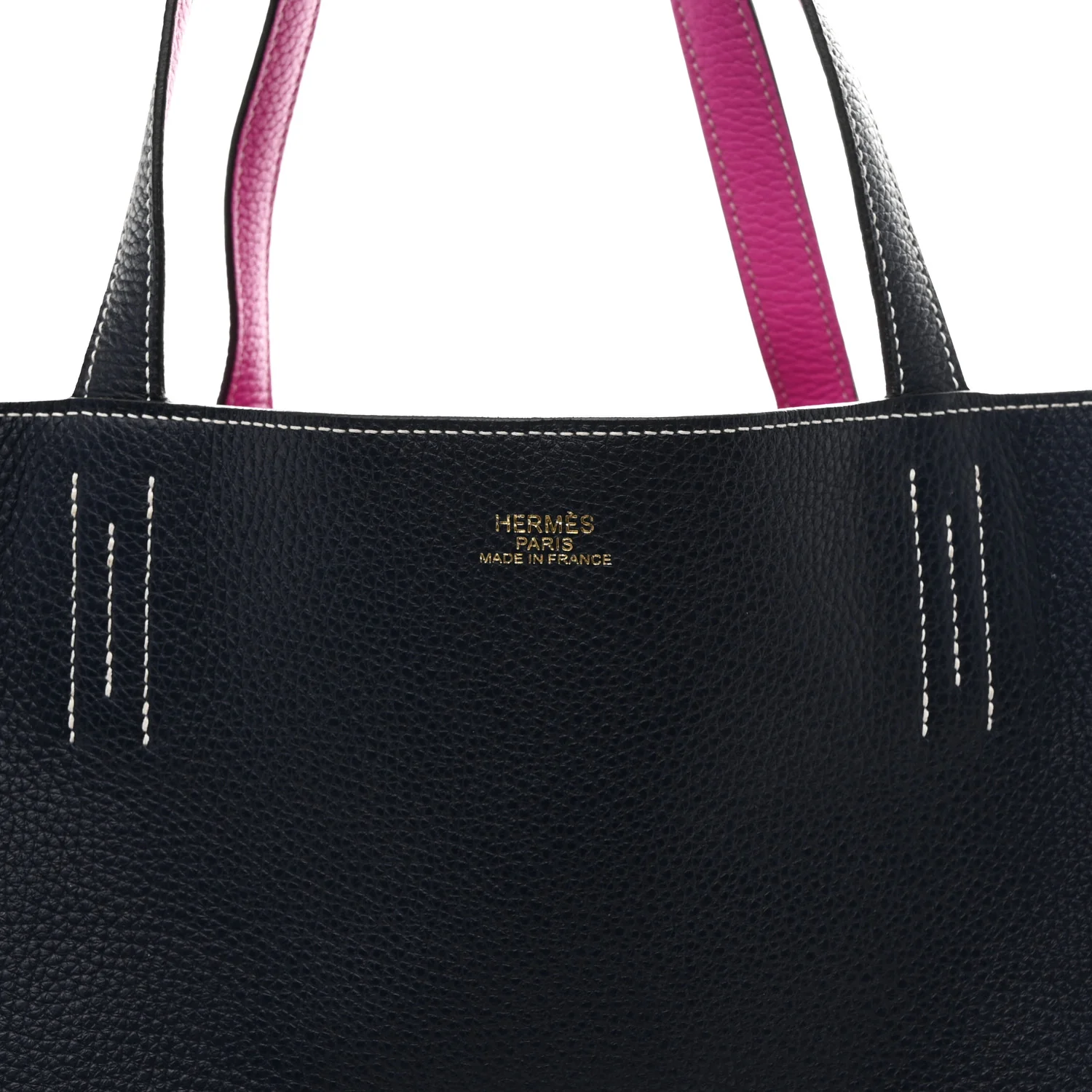 Taurillon Clemence Double Sens 36 Reversible Tote Bleu Nuit Magnolia - Image 20