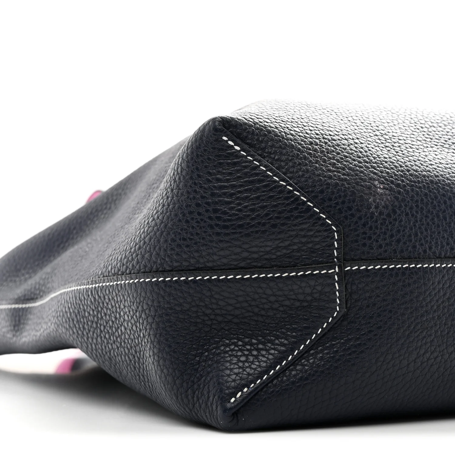 Taurillon Clemence Double Sens 36 Reversible Tote Bleu Nuit Magnolia - Image 24
