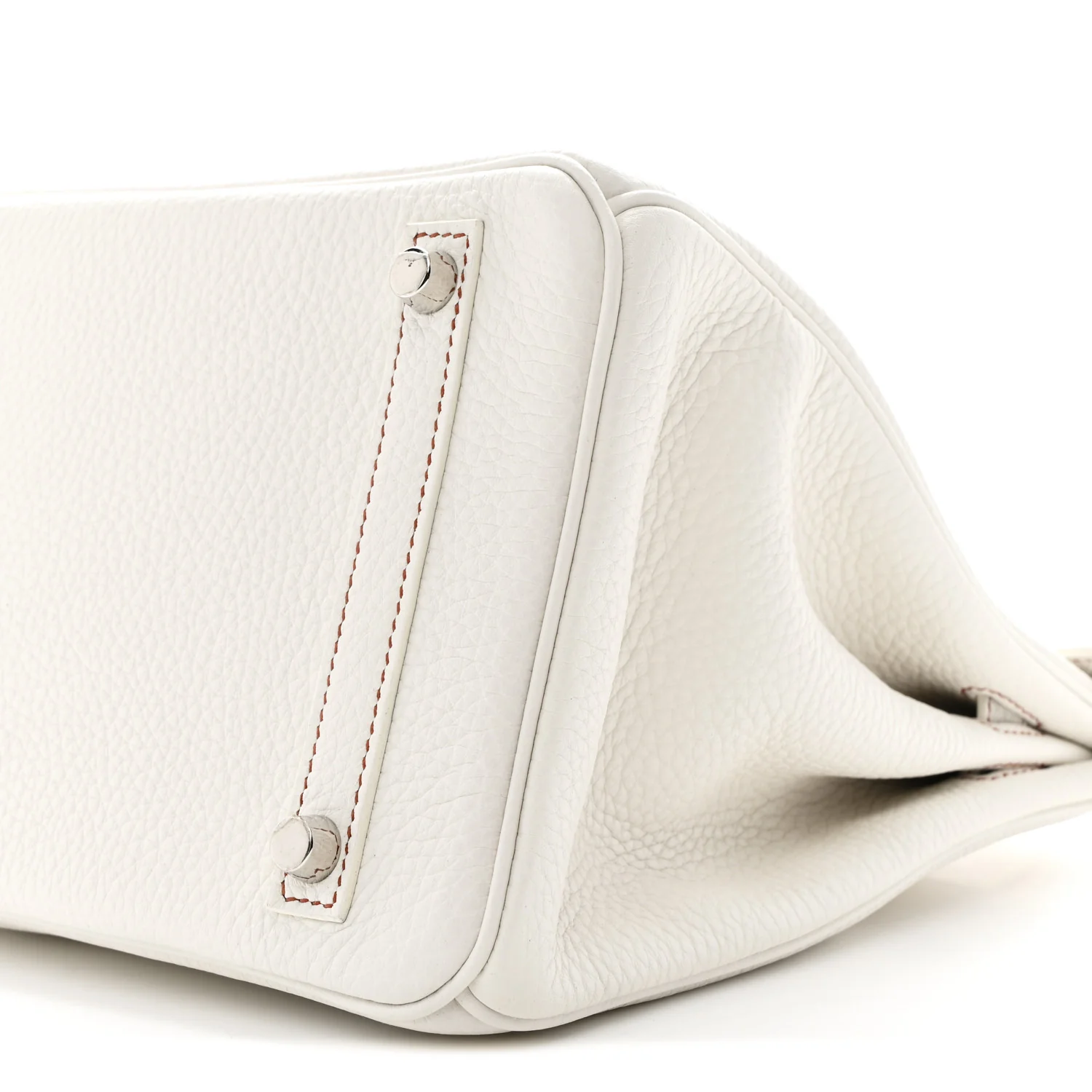 Taurillon Clemence Horseshoe Birkin 30 White Black - Image 10