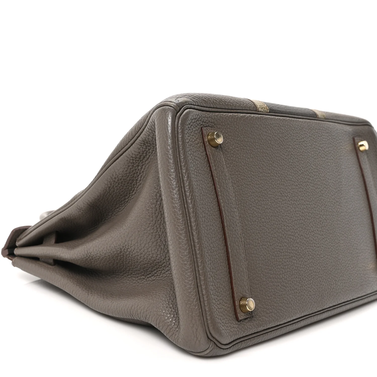 Taurillon Clemence Lizard Club Birkin 35 Etain Graphite - Image 9