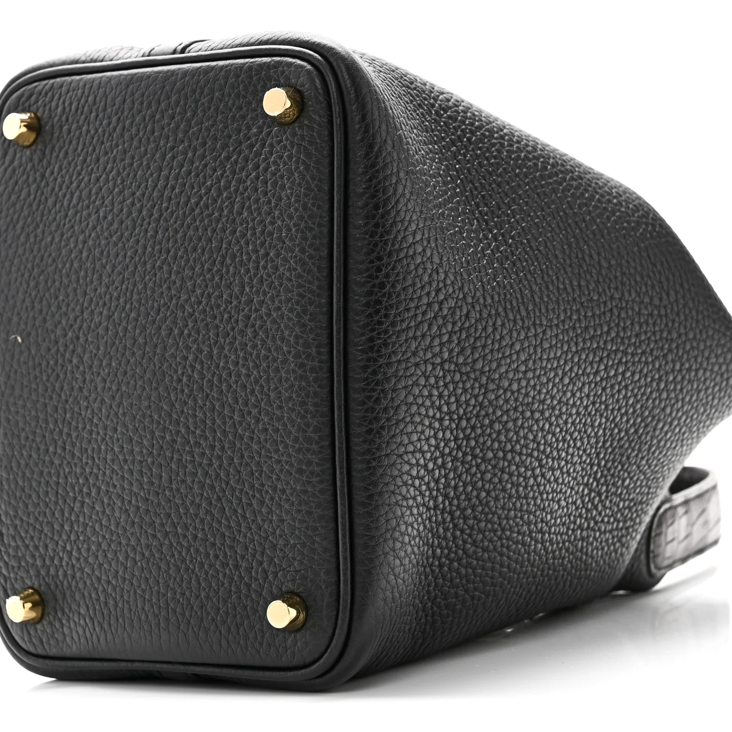 Taurillon Clemence Matte Alligator Picotin Lock Touch 18 PM Black - Image 10