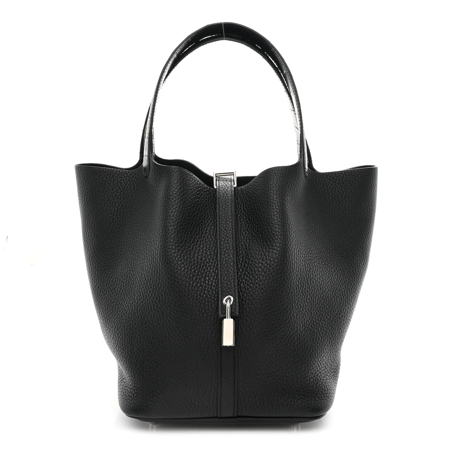 Taurillon Clemence Matte Alligator Picotin Lock Touch 22 MM Black