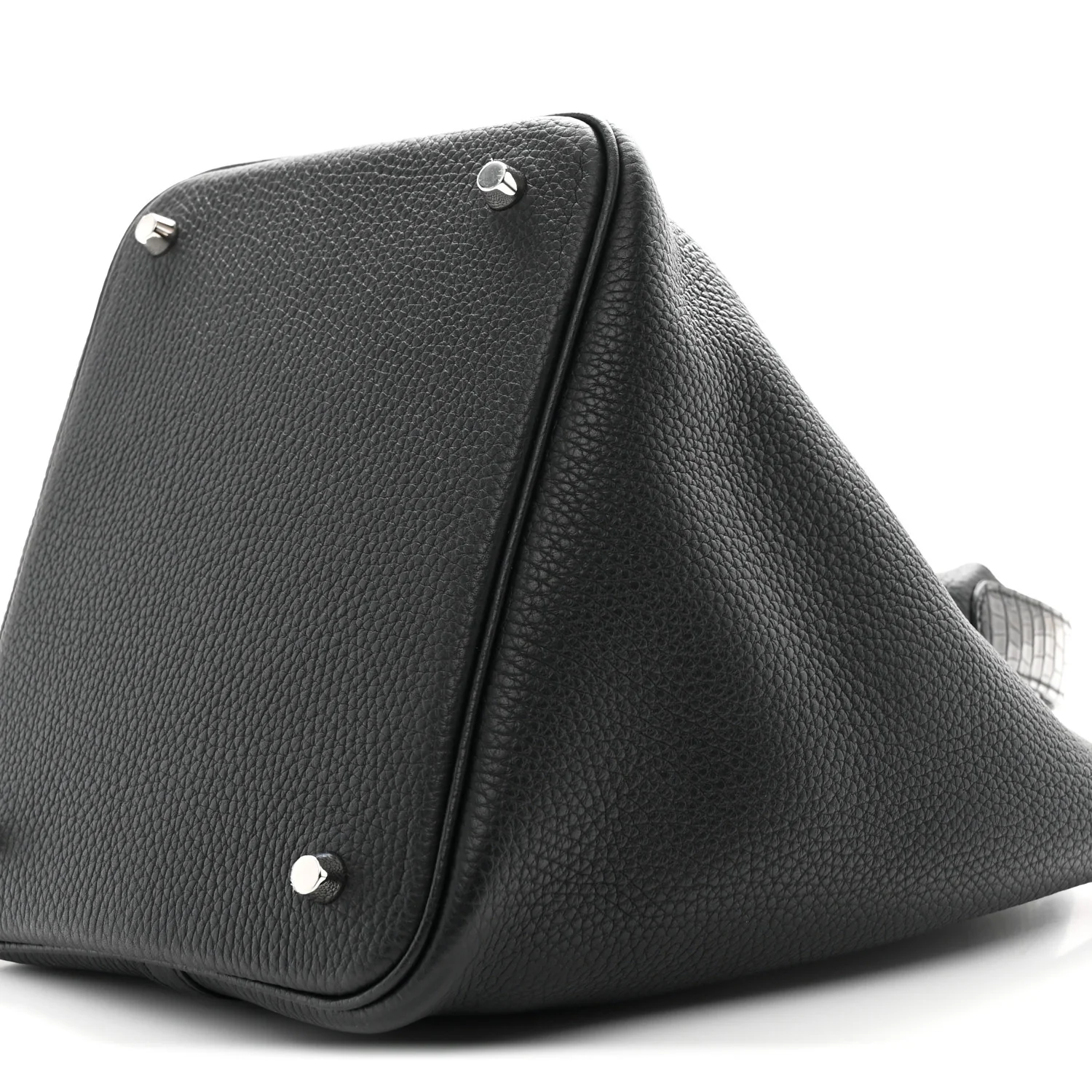 Taurillon Clemence Matte Alligator Picotin Lock Touch 22 MM Black - Image 10
