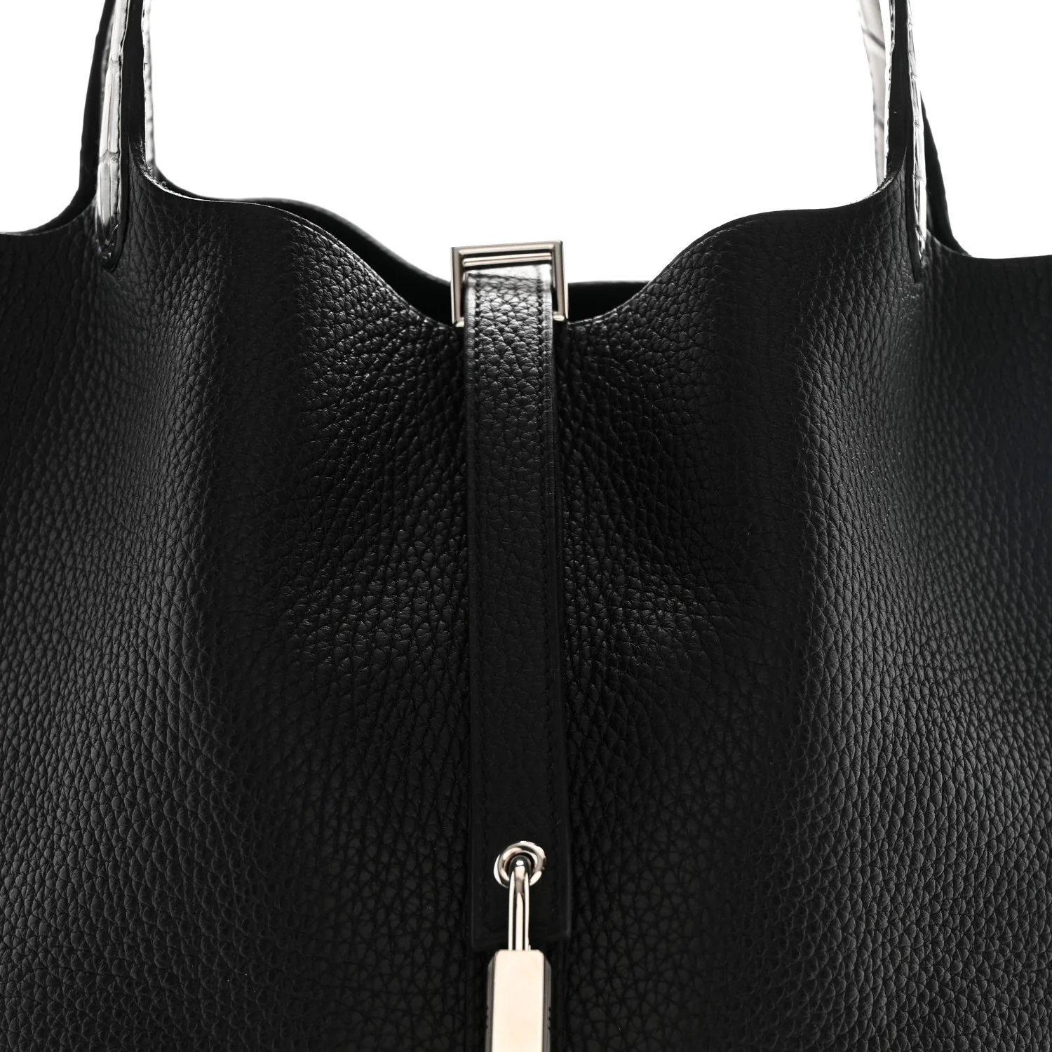 Taurillon Clemence Matte Alligator Picotin Lock Touch 22 MM Black - Image 8