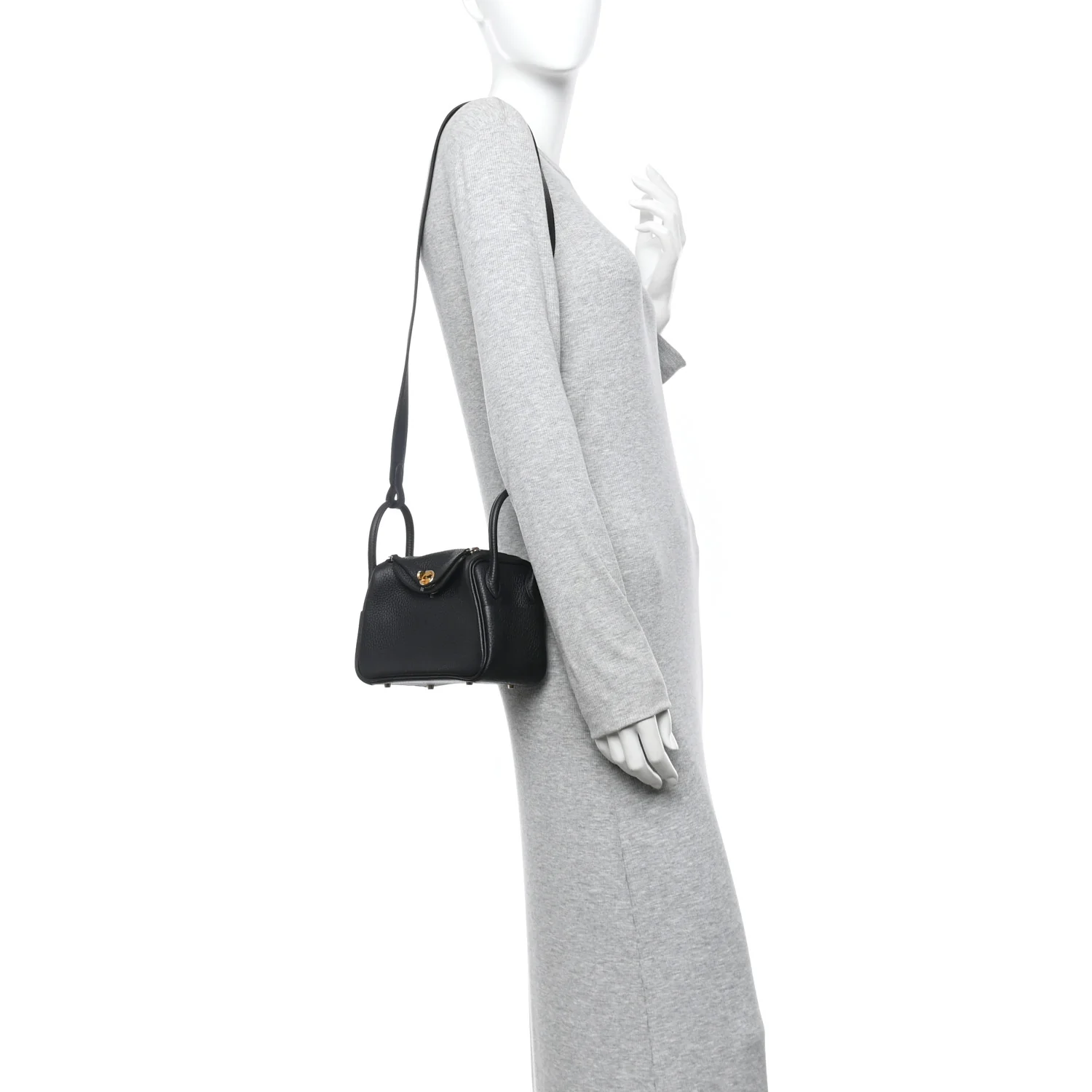 Taurillon Clemence Mini Lindy 20 Black - Image 2