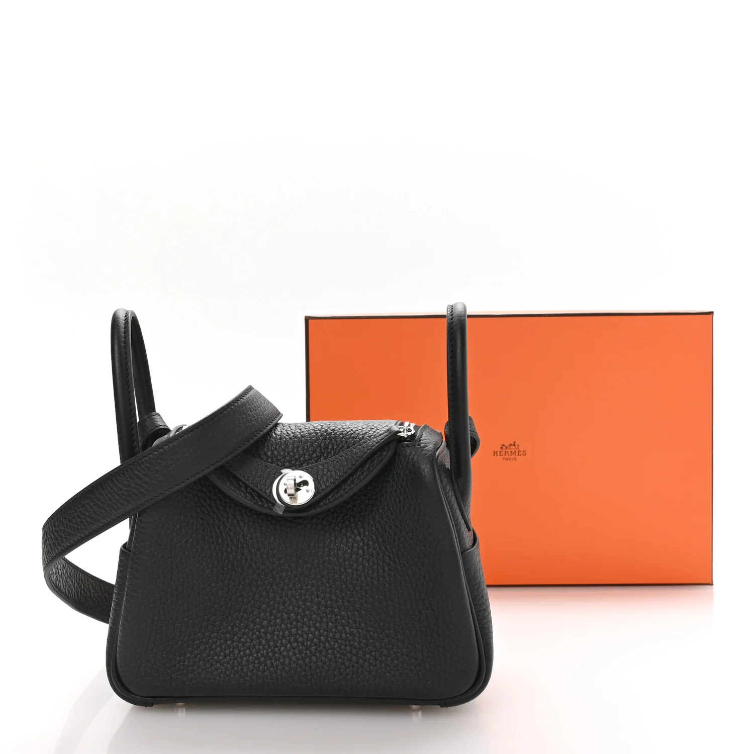 Taurillon Clemence Mini Lindy 20 Black - Image 11