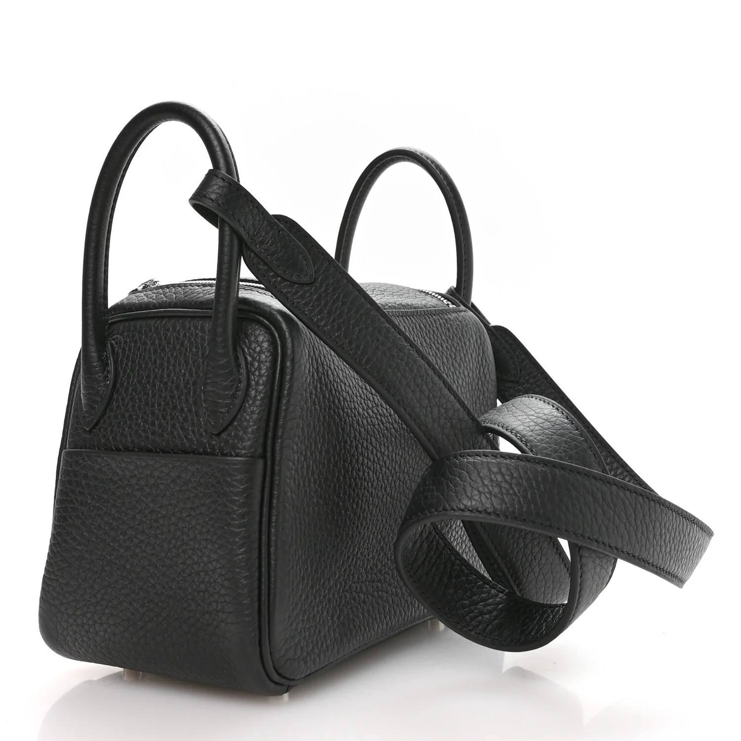 Taurillon Clemence Mini Lindy 20 Black - Image 3