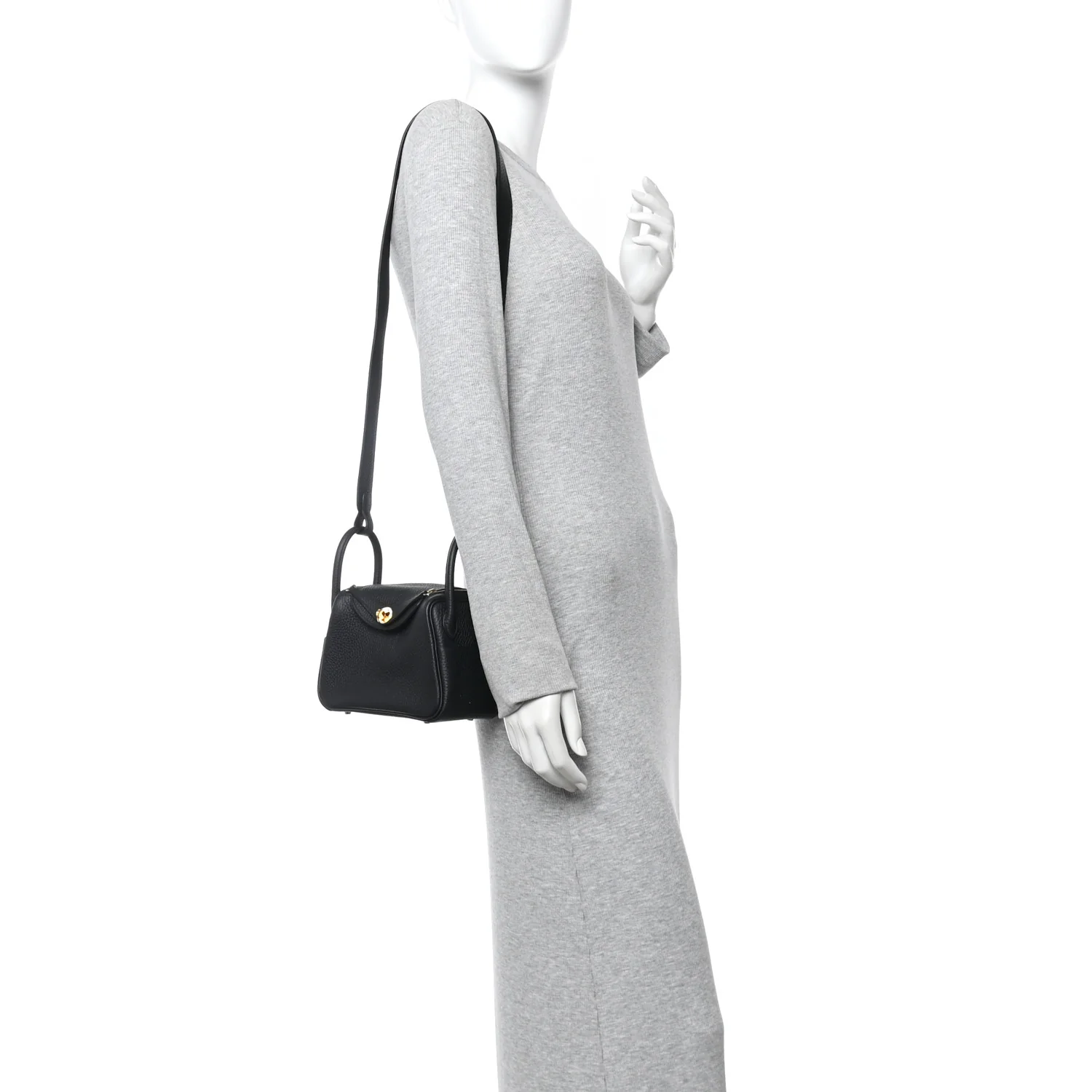 Taurillon Clemence Mini Lindy 20 Black - Image 2