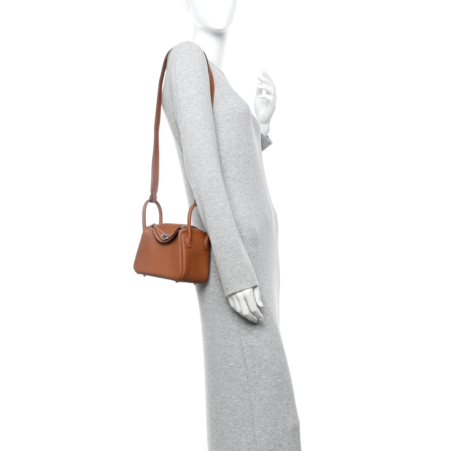 Taurillon Clemence Mini Lindy 20 Gold - Image 2