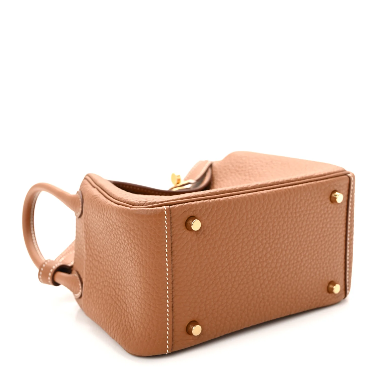 Taurillon Clemence Mini Lindy 20 Gold - Image 4