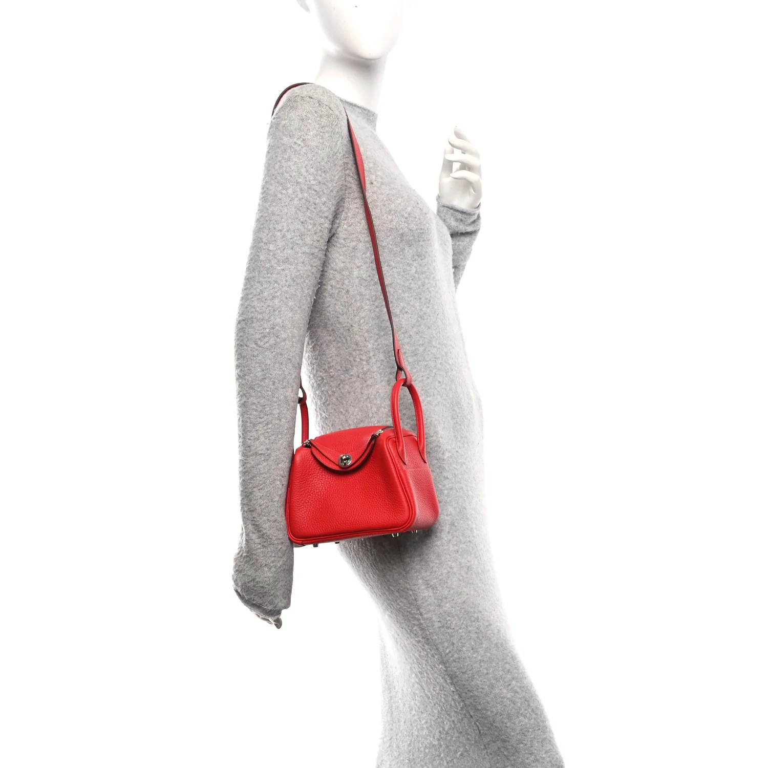 Taurillon Clemence Mini Lindy 20 Rouge Radieux - Image 2