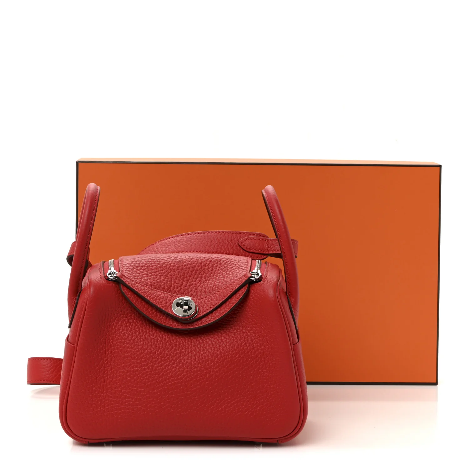 Taurillon Clemence Mini Lindy 20 Rouge Radieux - Image 10