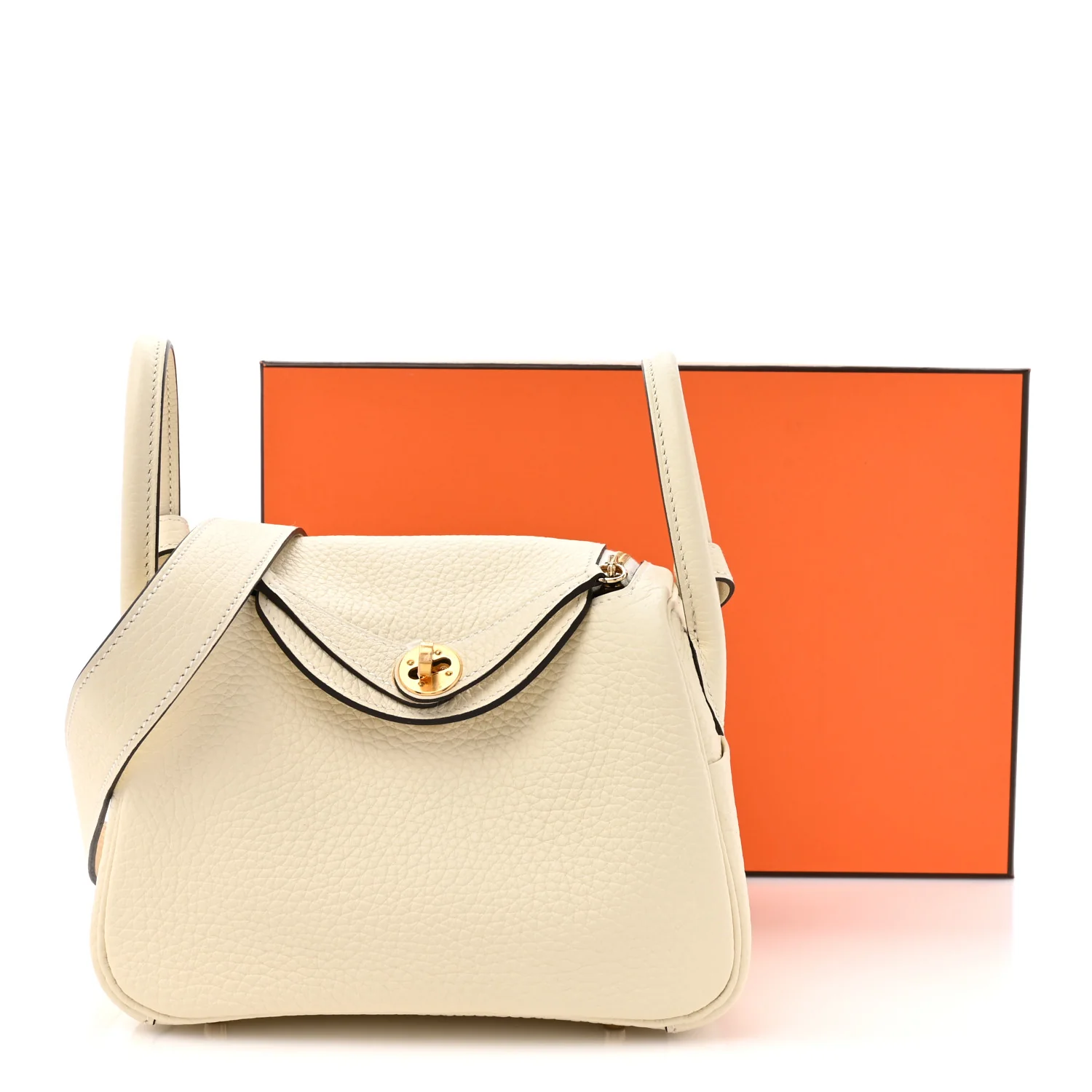 Taurillon Clemence Mini Lindy 20 So Cream - Image 11