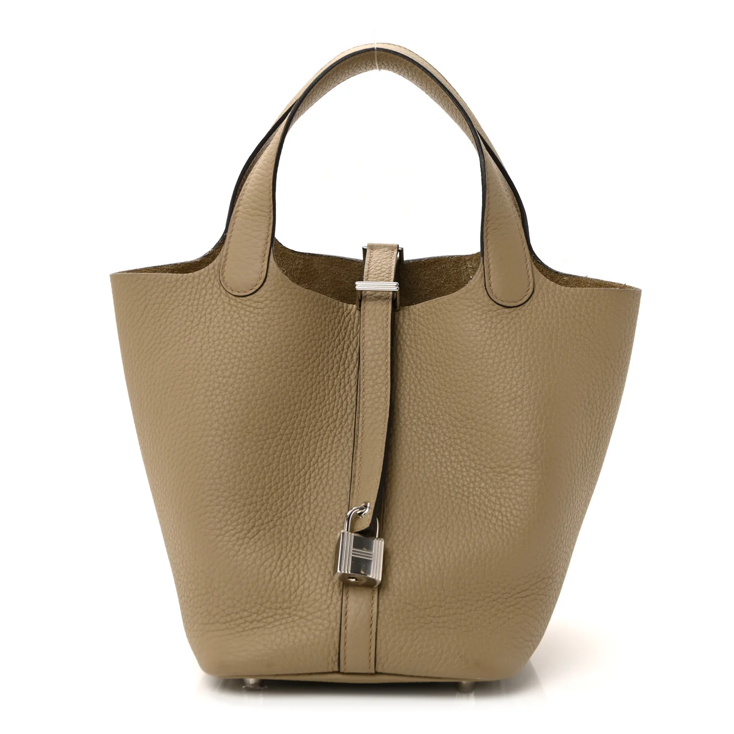 Taurillon Clemence Picotin Lock 18 PM Beige Marfa
