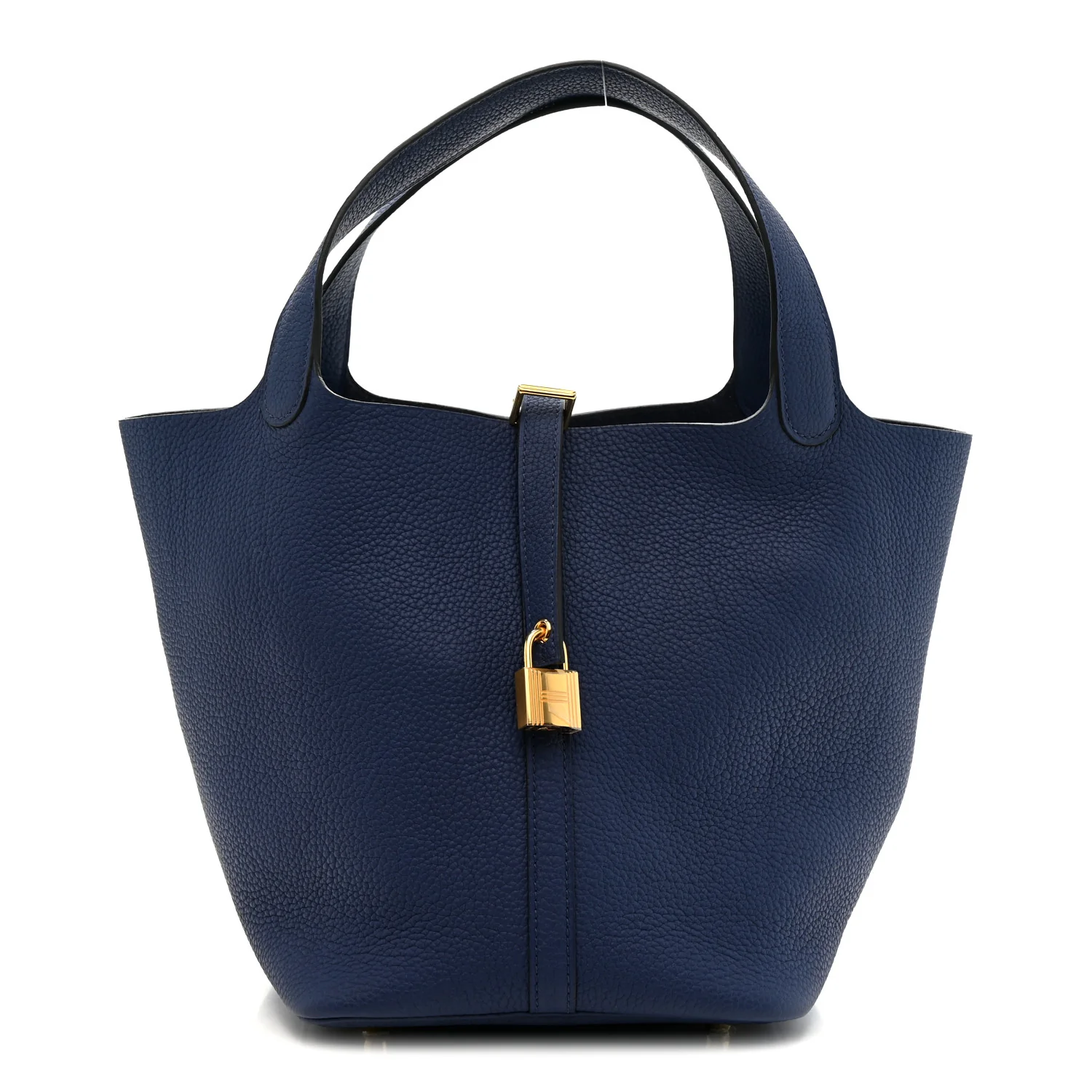 Taurillon Clemence Picotin Lock 22 MM Bleu Saphir