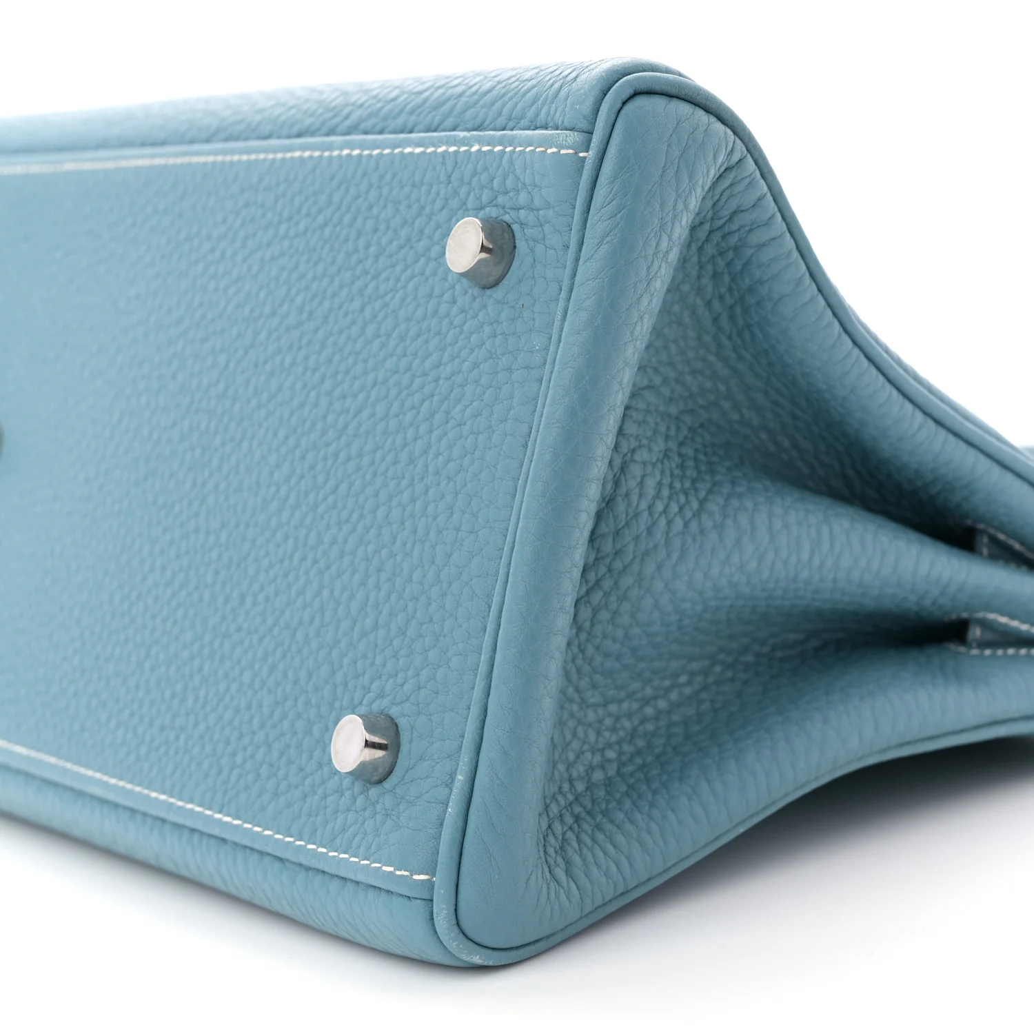 Taurillon Clemence Shoulder Kelly 42 Blue Jean - Image 10