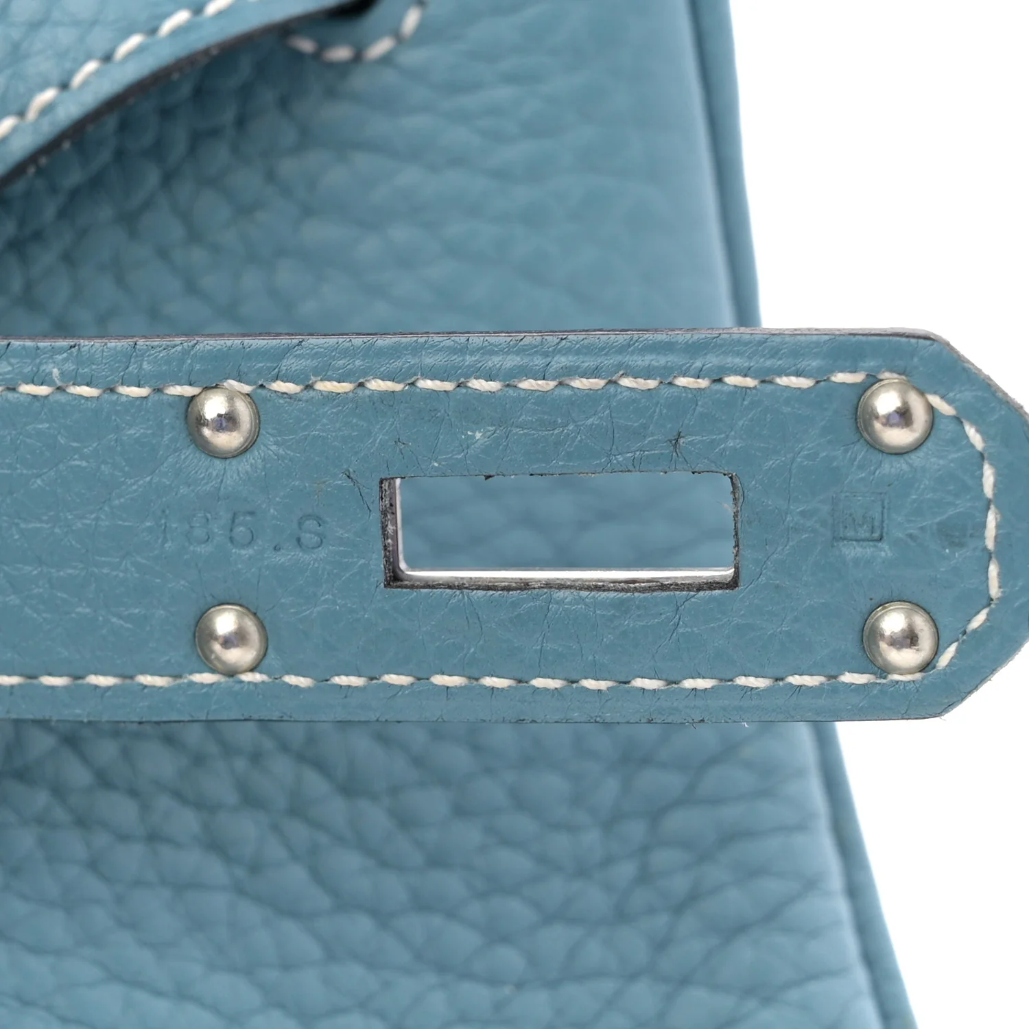 Taurillon Clemence Shoulder Kelly 42 Blue Jean - Image 7