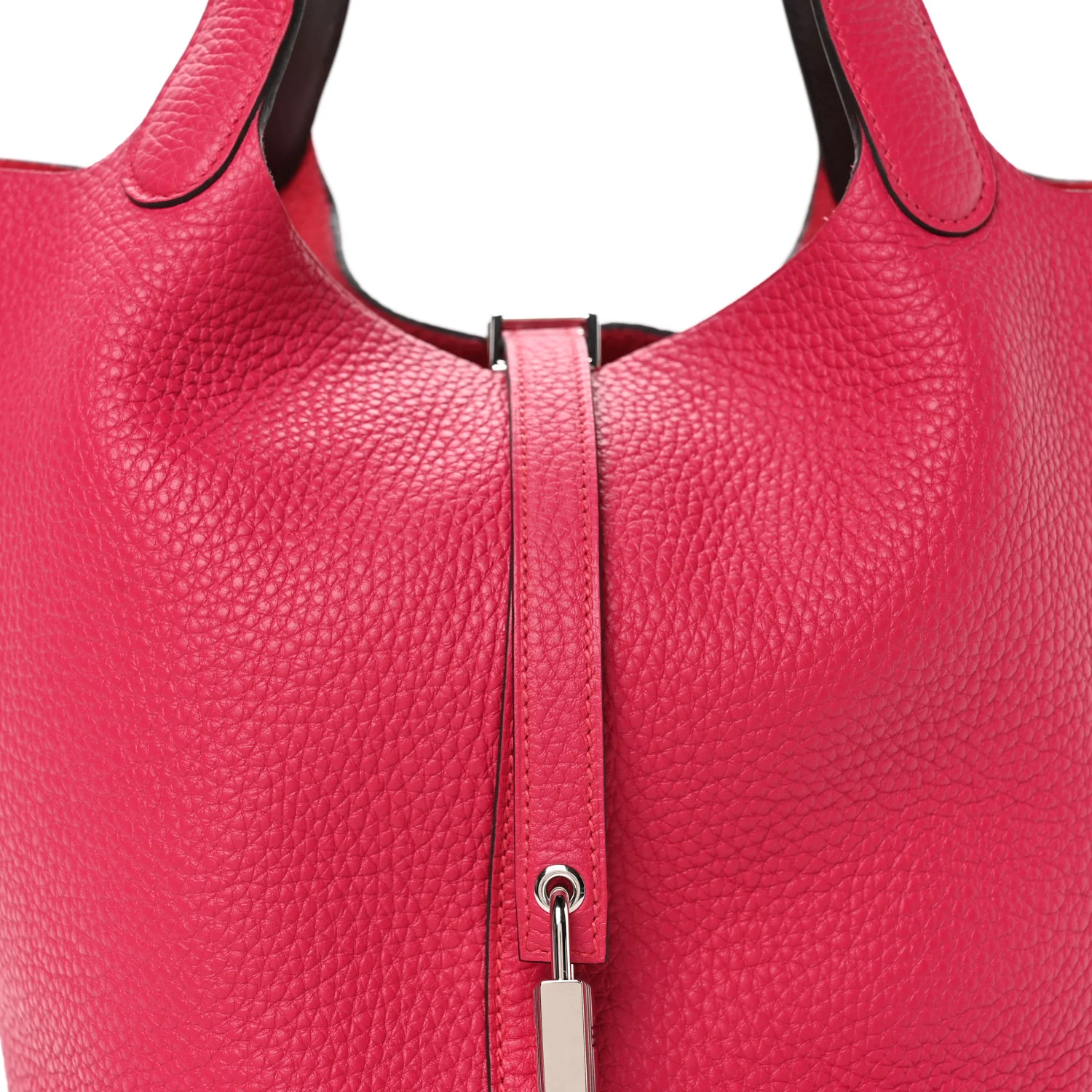 Taurillon Clemence Swift Eclat Picotin Lock 22 MM Framboise Rouge Sellier - Image 8